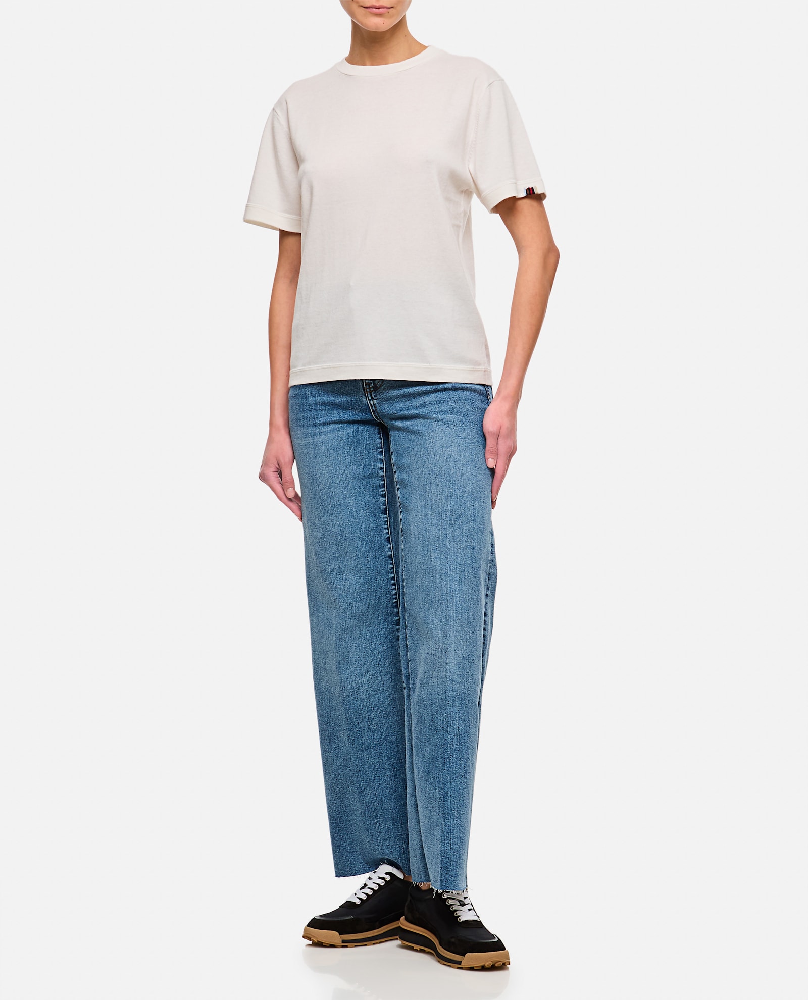 Extreme Cashmere Cotton-cashmere Crew Neck T-shirt With Minimalist Aesthetic In White
