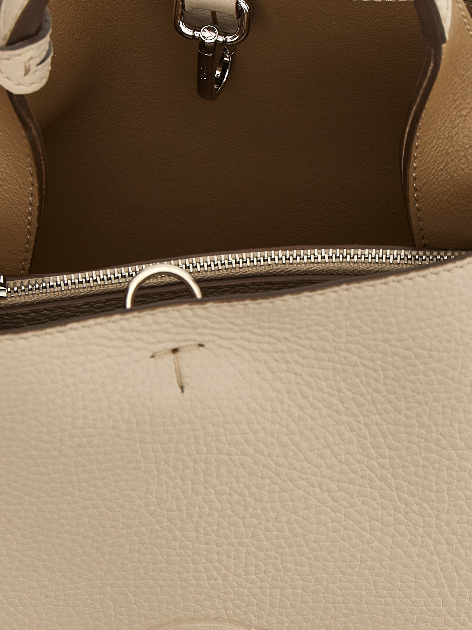 Tod's Micro Leather Handbag Crossbody Bags Gray In White