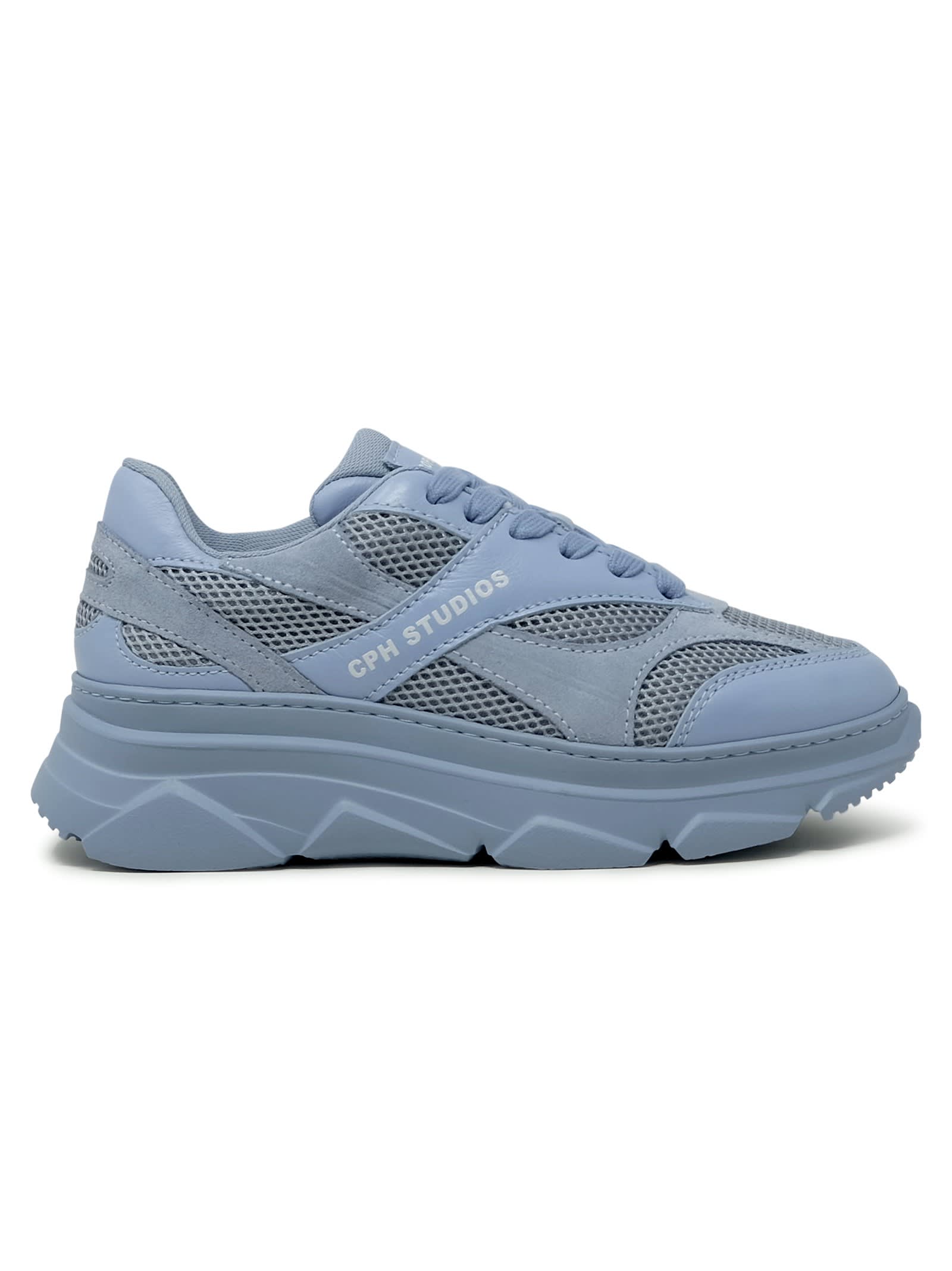 Light Blue Leather/suede Sneakers