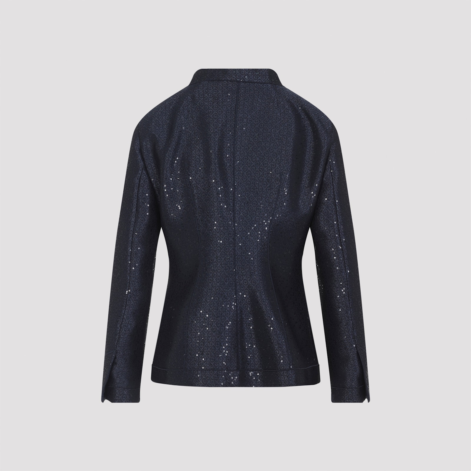 Giorgio Armani Tailored Jacket Sequin Embellishments In Blue