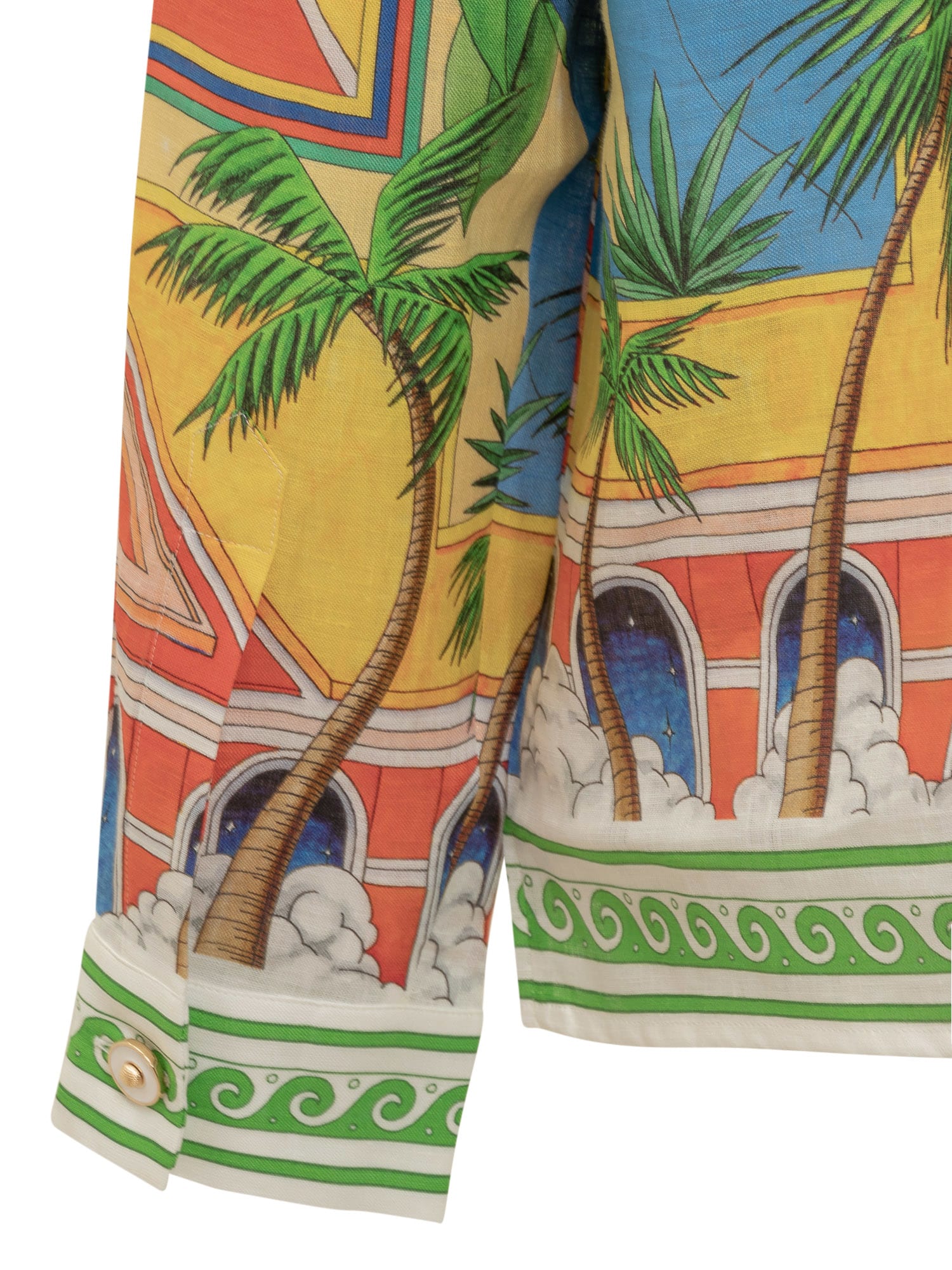 Shop Casablanca Linen Shirt In Multicolor