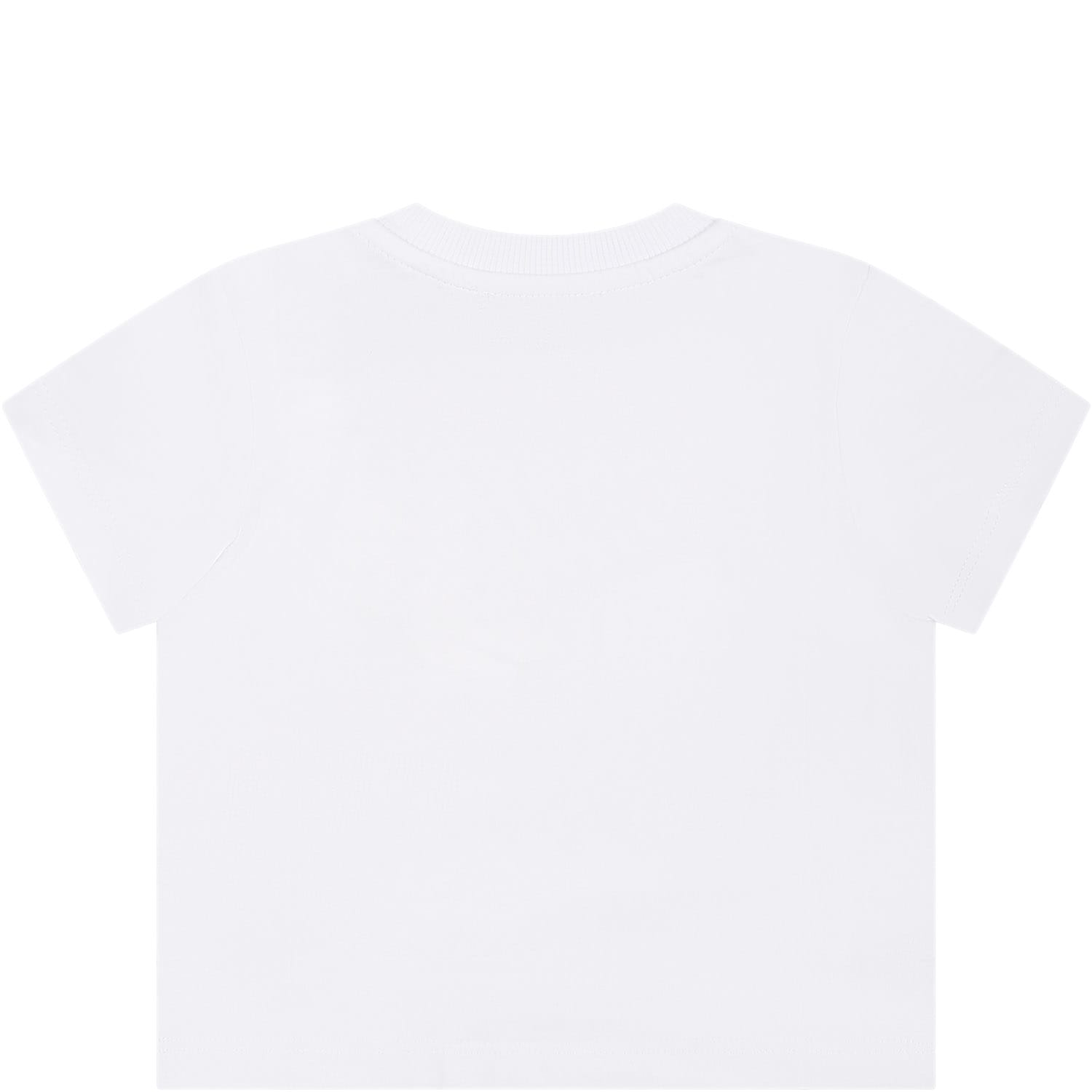 Shop Moschino White T-shirt For Babies With Teddy Bear