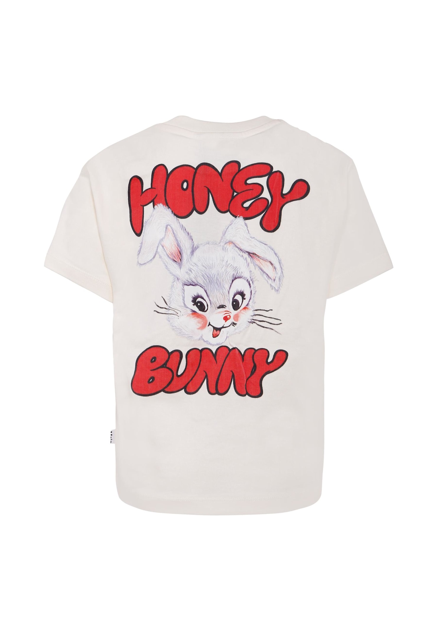 Molo Ivory T-shirt For Girl With Rabbit In White