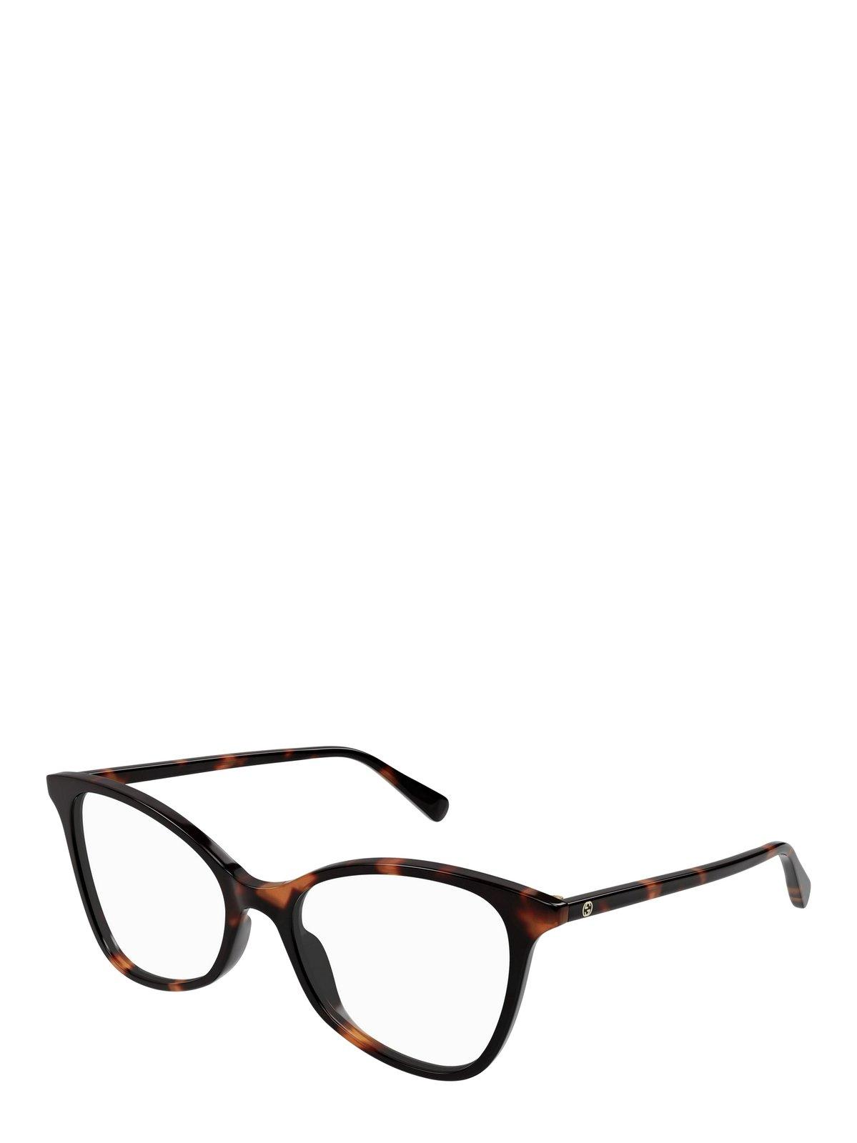 Shop Gucci Cat Eye Frame Glasses In 002 Havana Havana Transpa