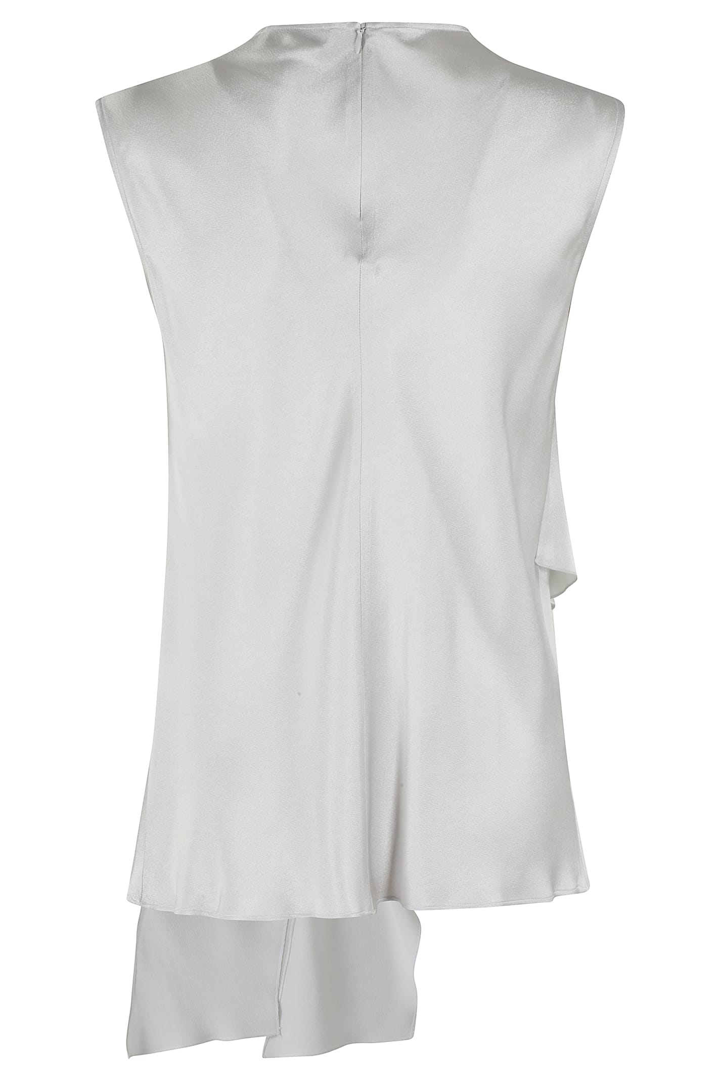 Antonelli Viterbo Sleeveless Satin Top In Silver