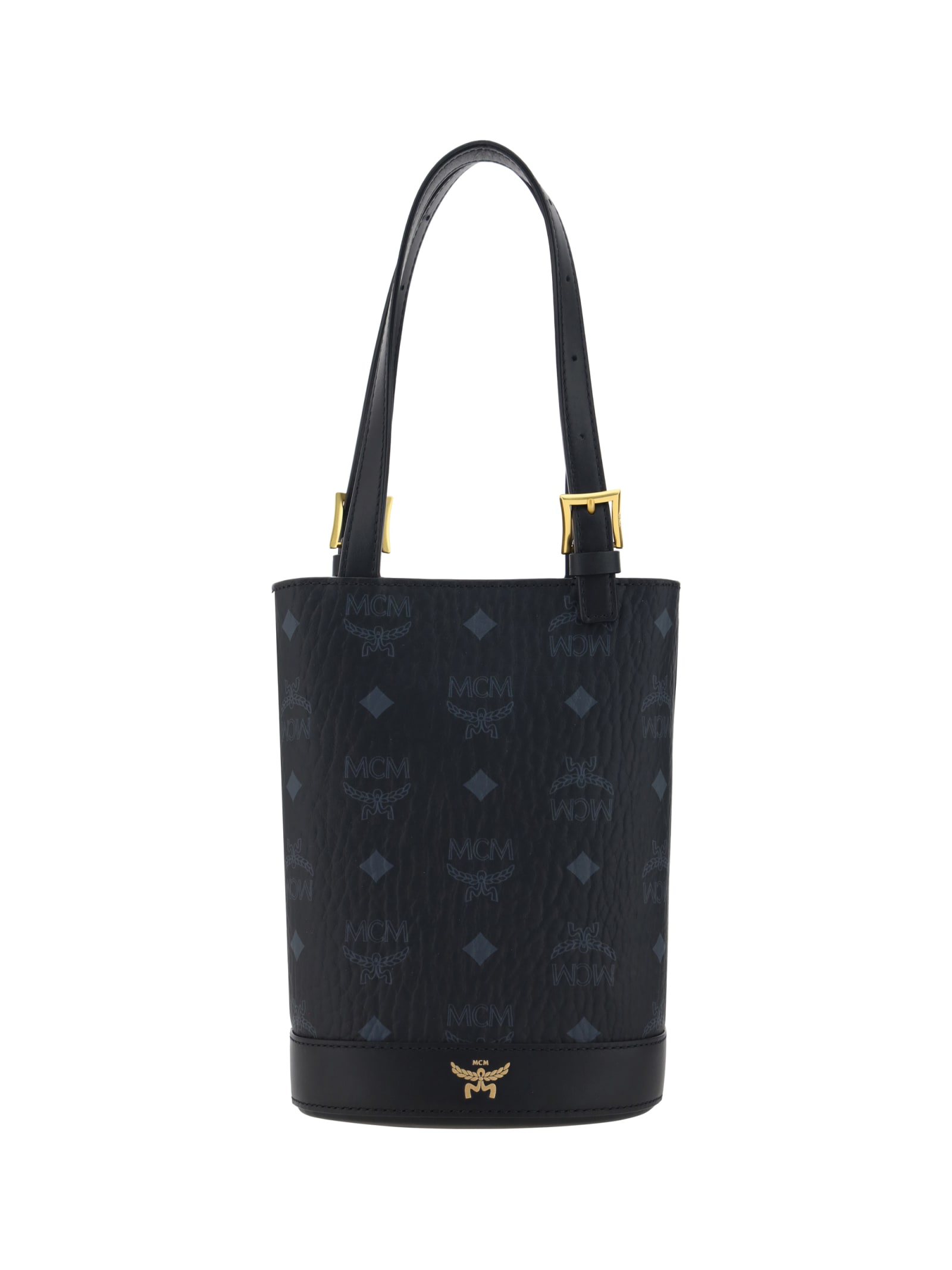 Shop Mcm Aren Tote Bucket Bag In Black