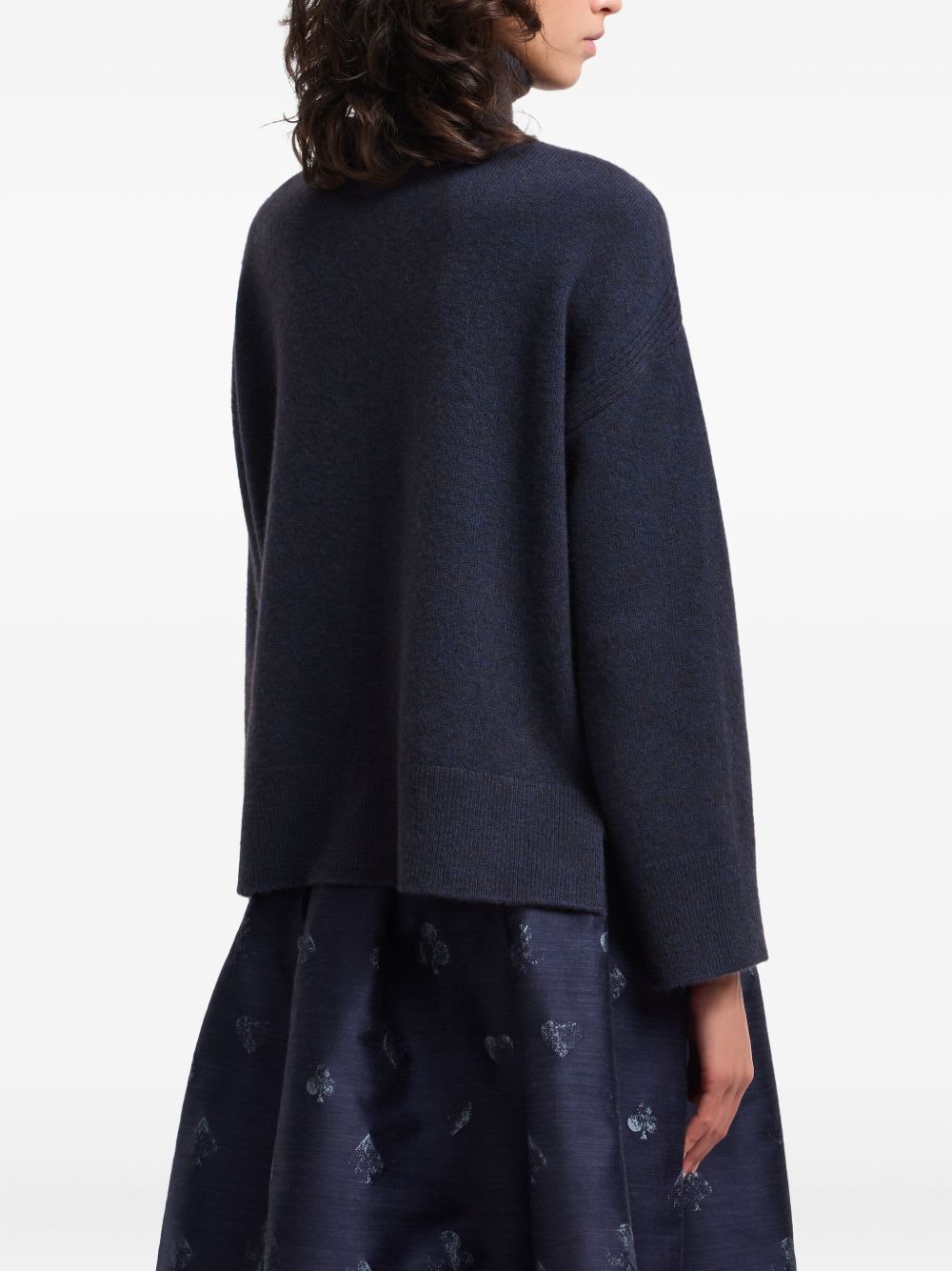 Emporio Armani Yak Wool Blend Sweater Woman In Blue