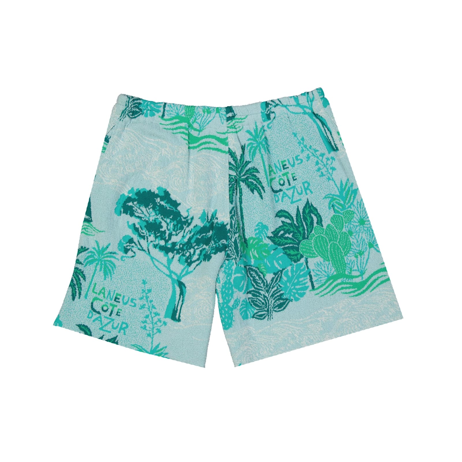 Shop Laneus Côte Dazur Cotton Shorts In Green