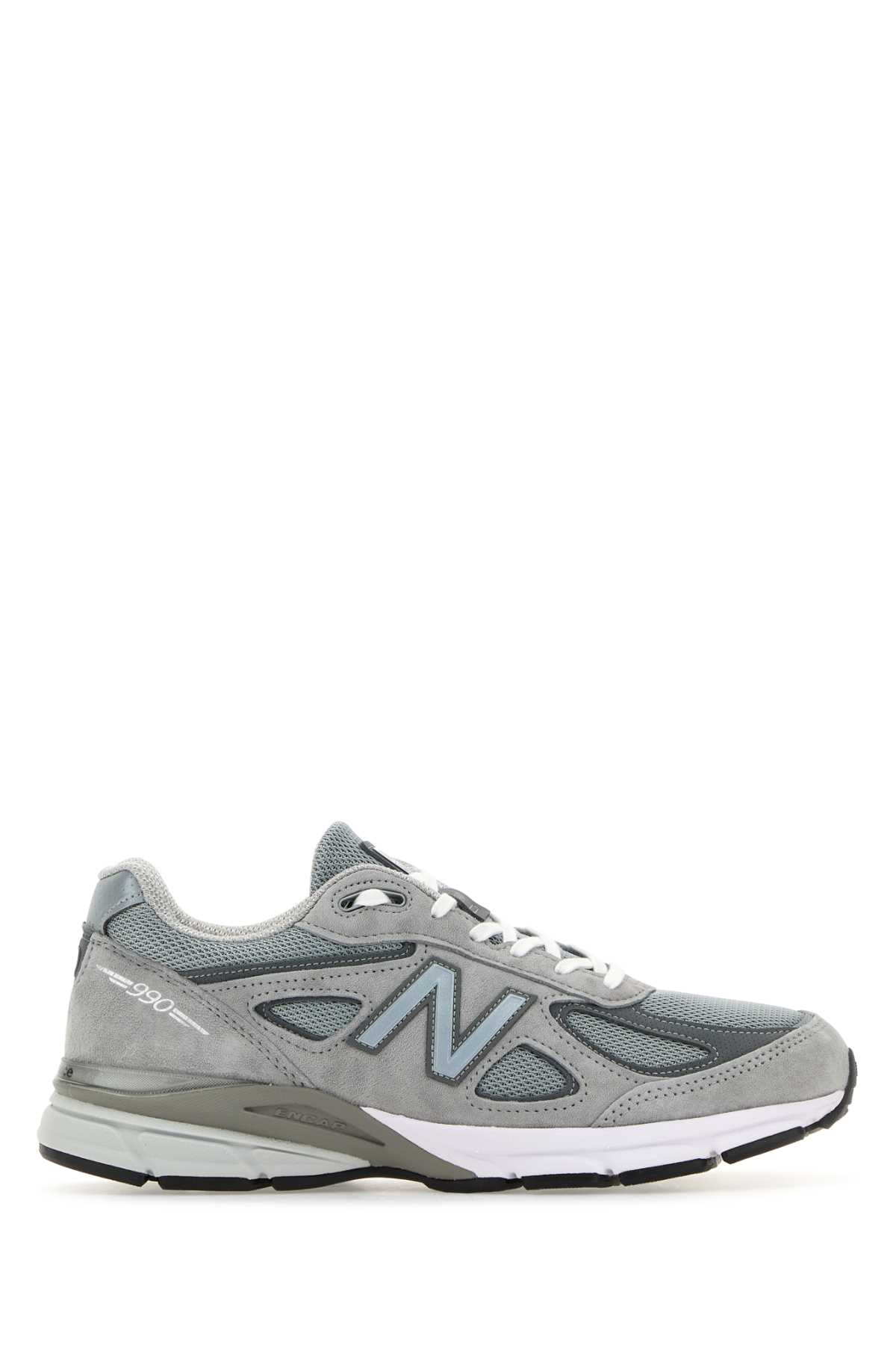 Shop New Balance Grey Fabric And Suede 990 Sneakers