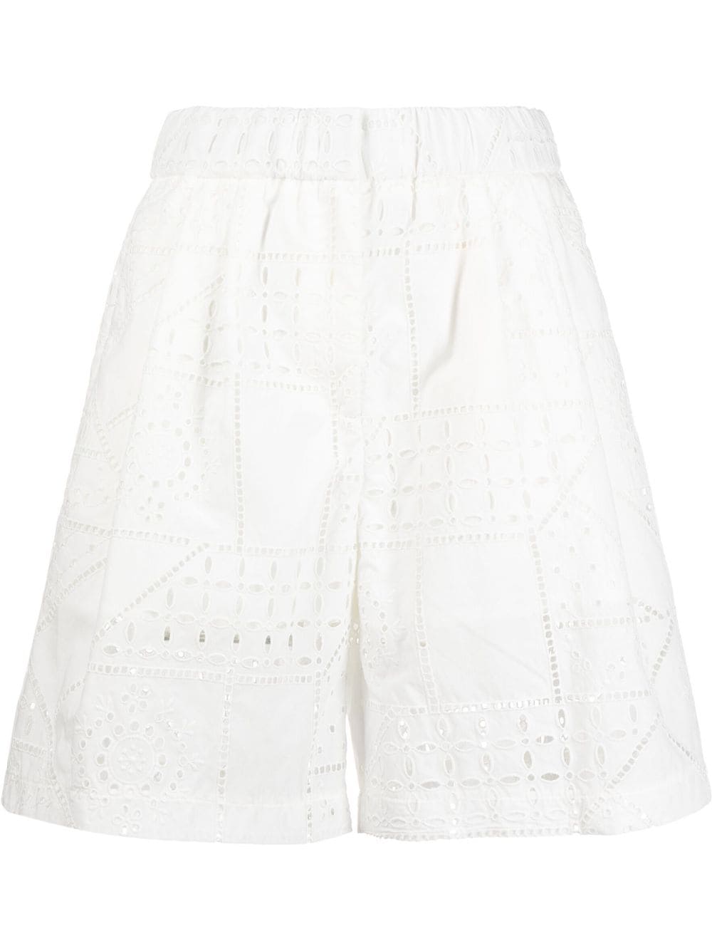 MSGM Woman White Cotton Loose Shorts