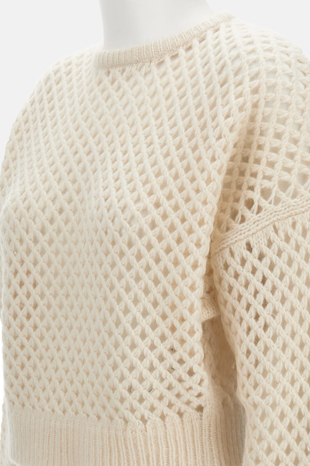 Max Mara Essen Perforated Cashmere Sweater In Neutral