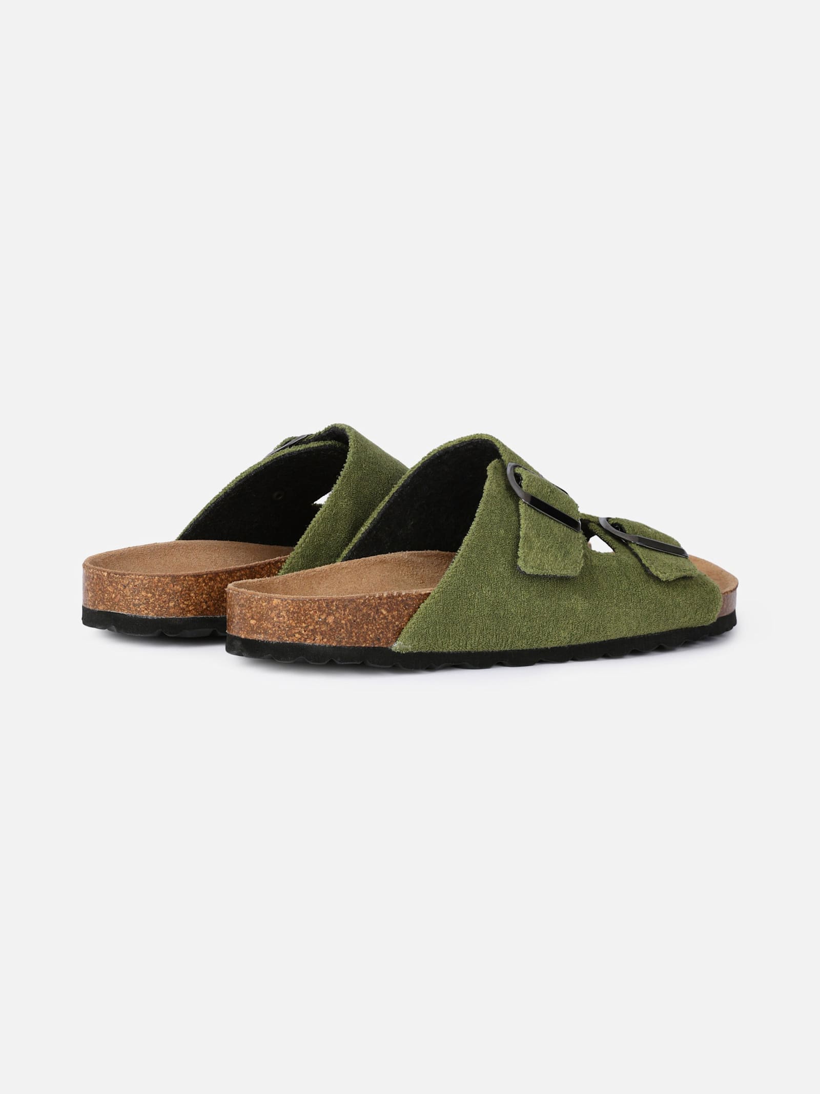 Mc2 Saint Barth Military Green Terry Man Sandals In Green