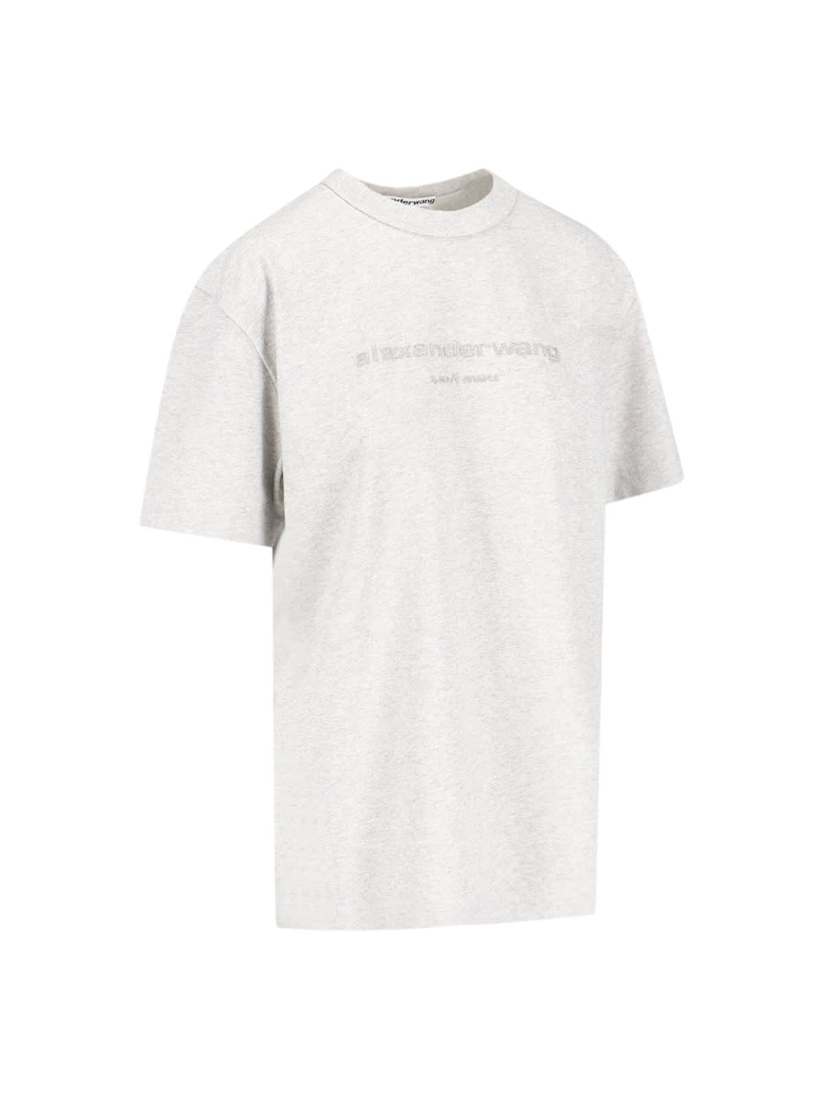Alexander Wang Logo T-shirt In Lightheathergrey