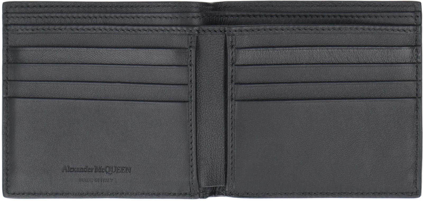 Shop Alexander Mcqueen Logo Leather Wallet In Black