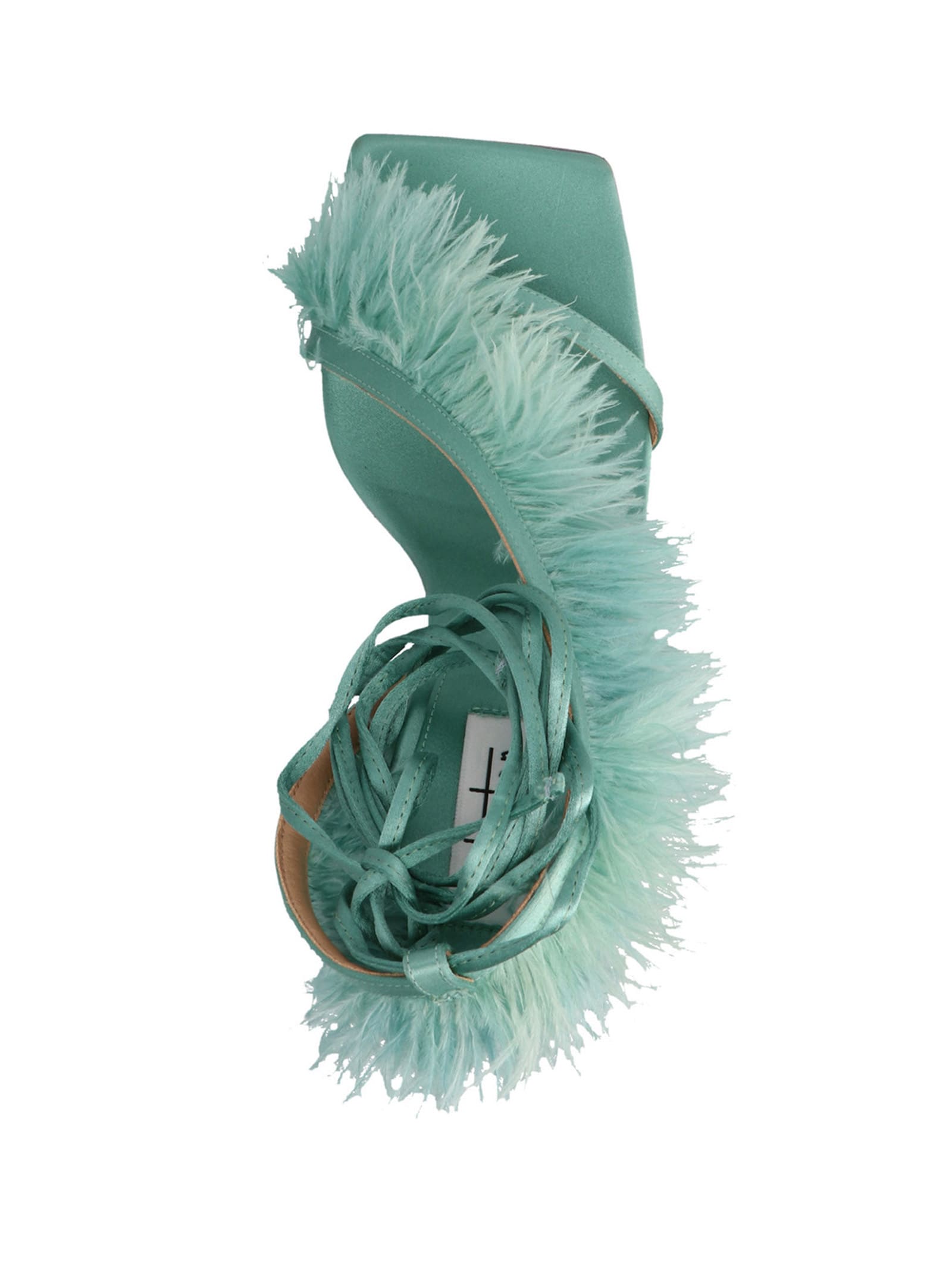 Shop Sebastian Milano Feather Wrap Sandals In Light Blue