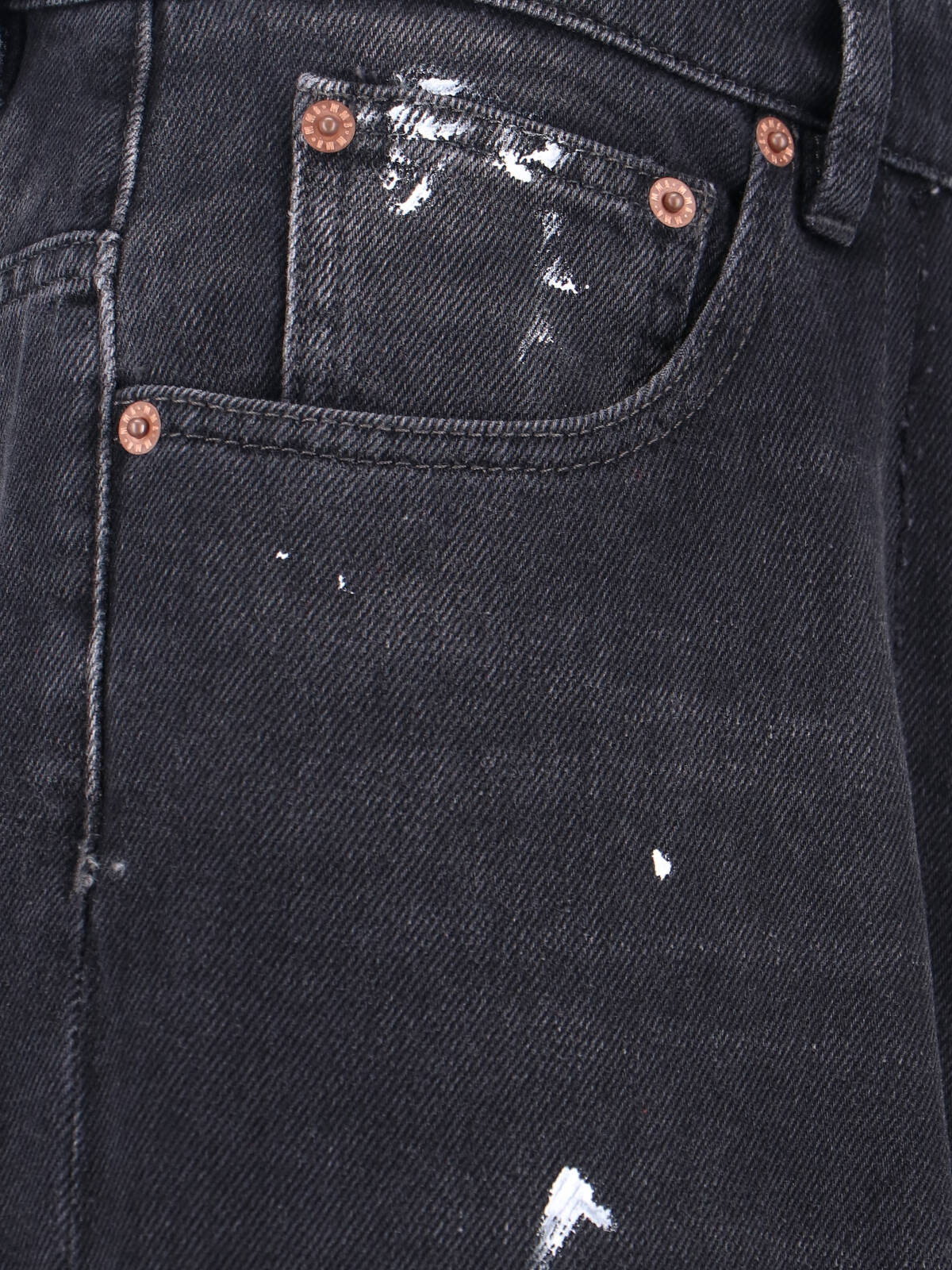 Mm6 Maison Margiela Baggy Jeans In Black Cotton Denim In Black