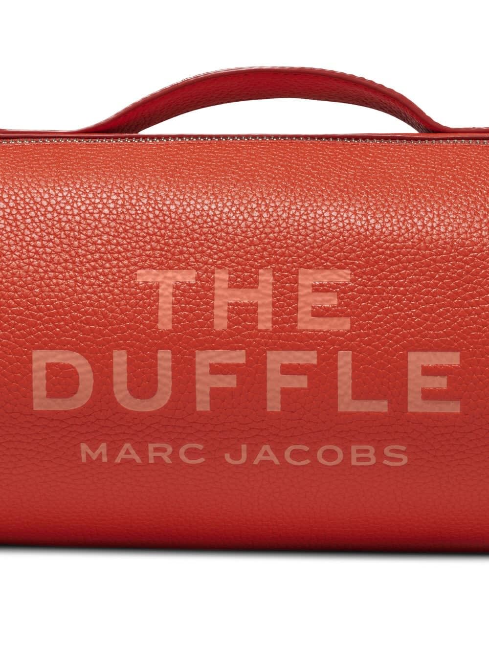 Shop Marc Jacobs The Leather Duffle Bag In Electric Orange