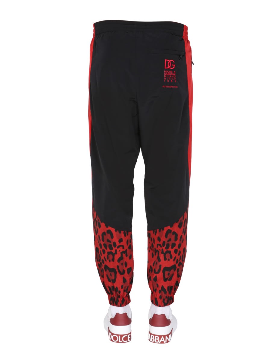 Shop Dolce & Gabbana Jogging Pants With Animal Print In Animalier