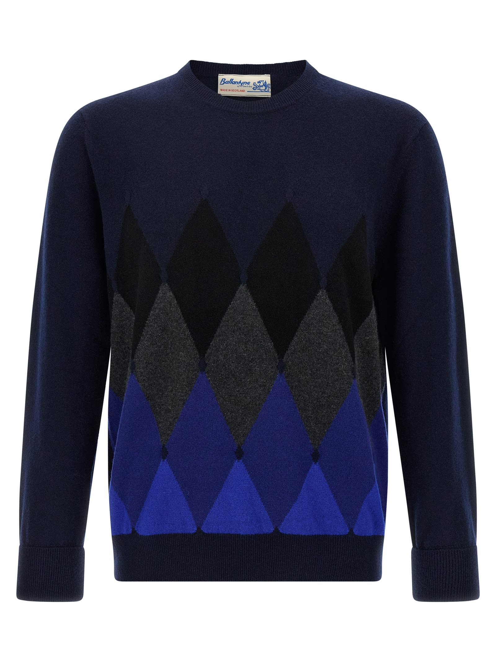 Ballantyne Argyle Pattern Sweater Sweaters And Cardigans Blue In Blue