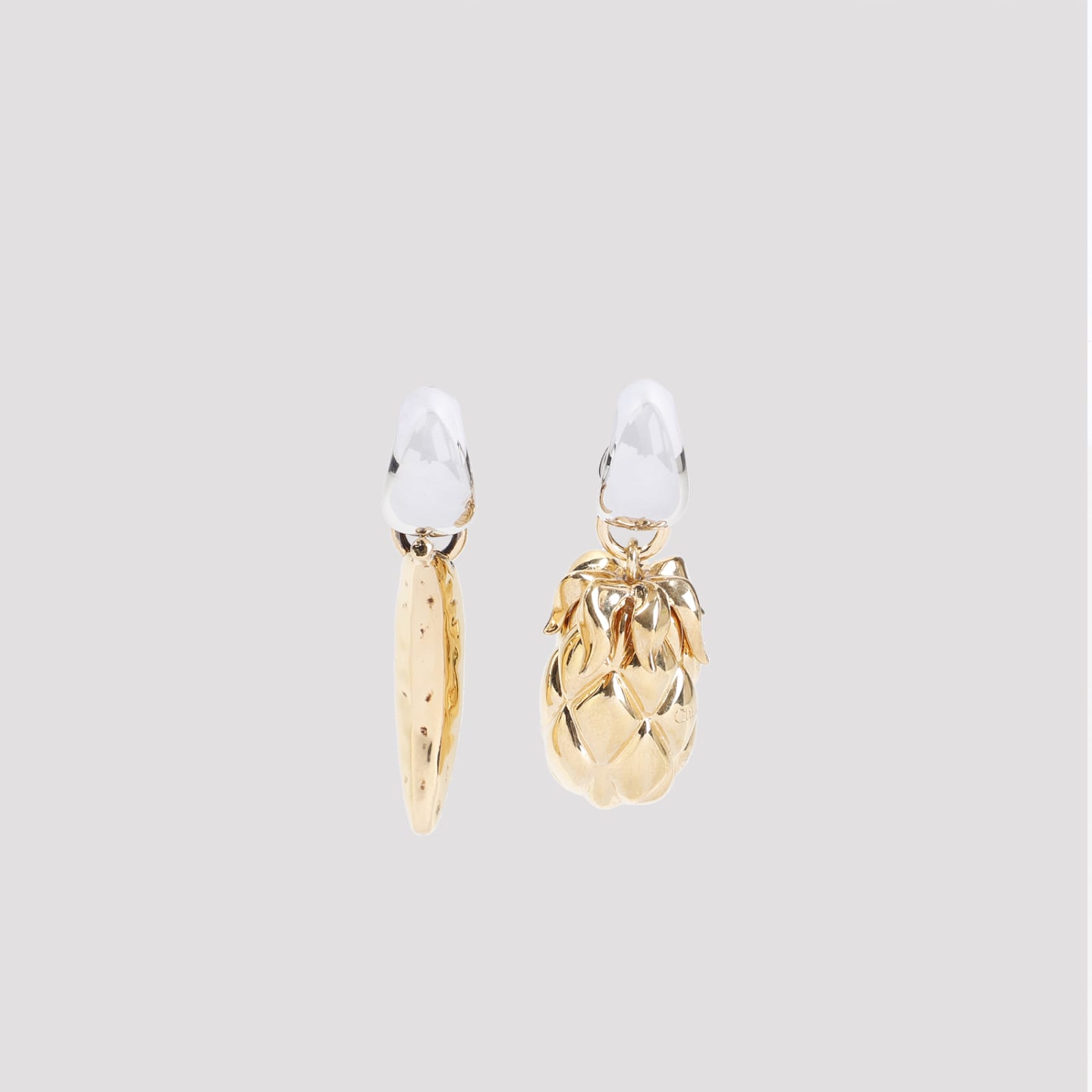 Shop Chloé Bananas Earrings In Dp Silver Vintage Gold