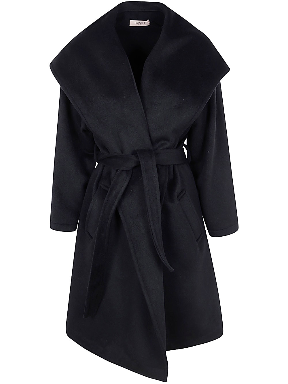 Shop Twinset Coat In Black