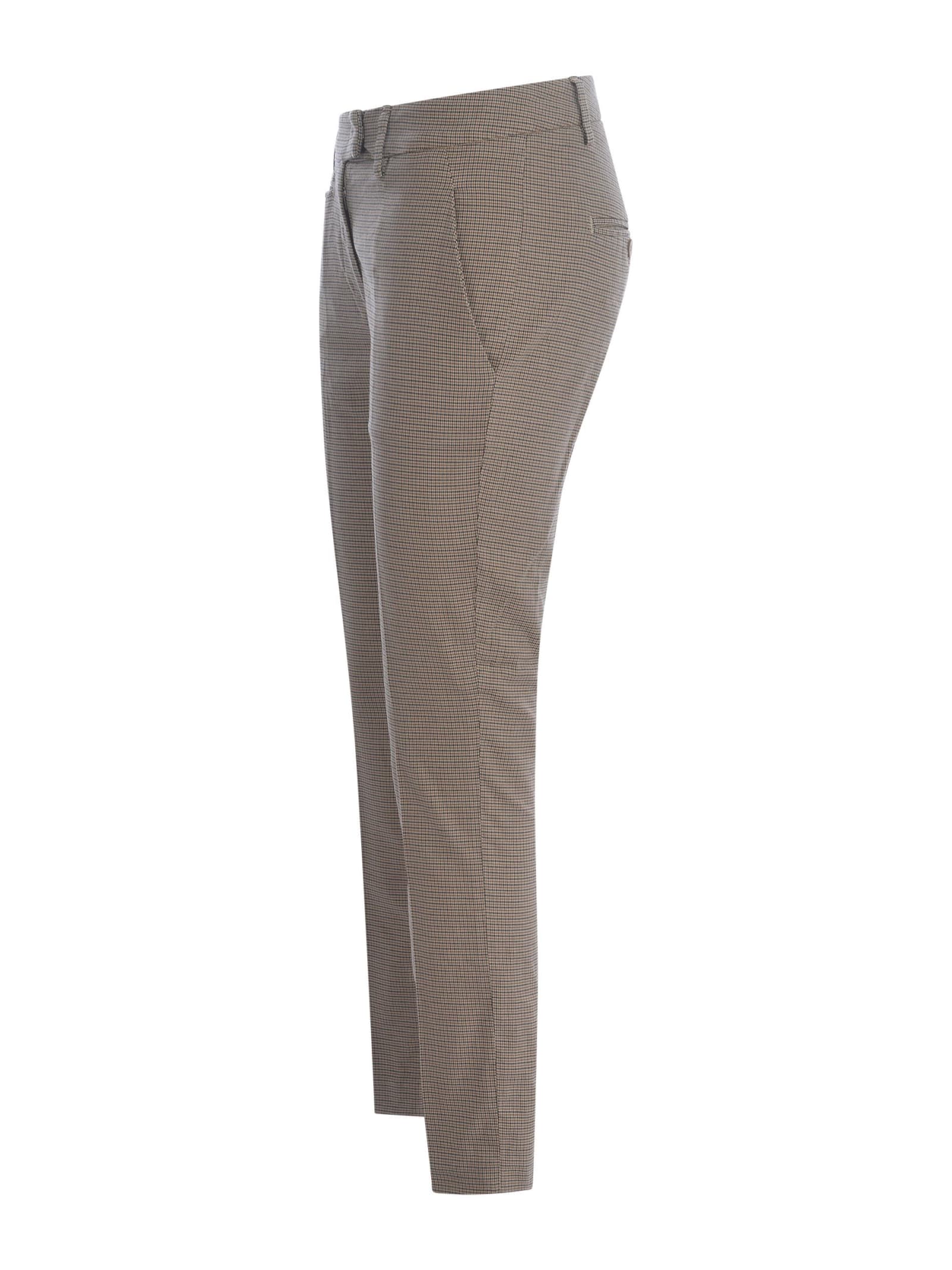 Shop Dondup Trousers  Perfect In Houndstooth In Beige