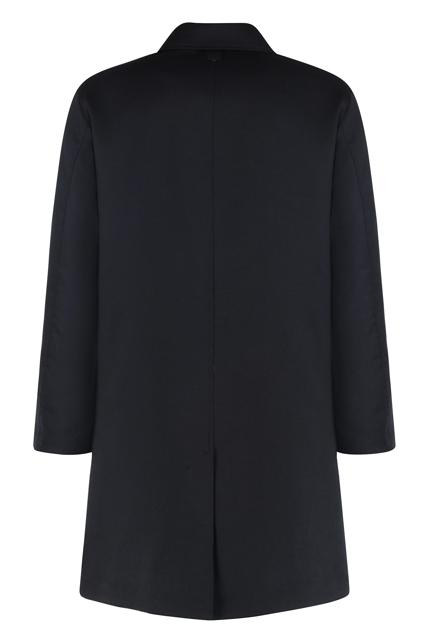Canali Single-breasted Wool Coat In Blue