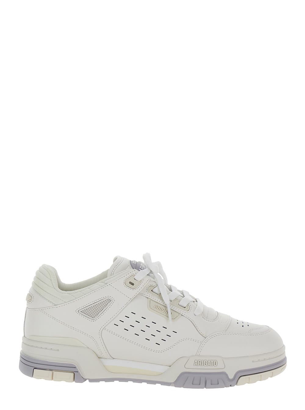 onyx White Low Top Sneakers With Logo Detail In Leather And Fabric Man