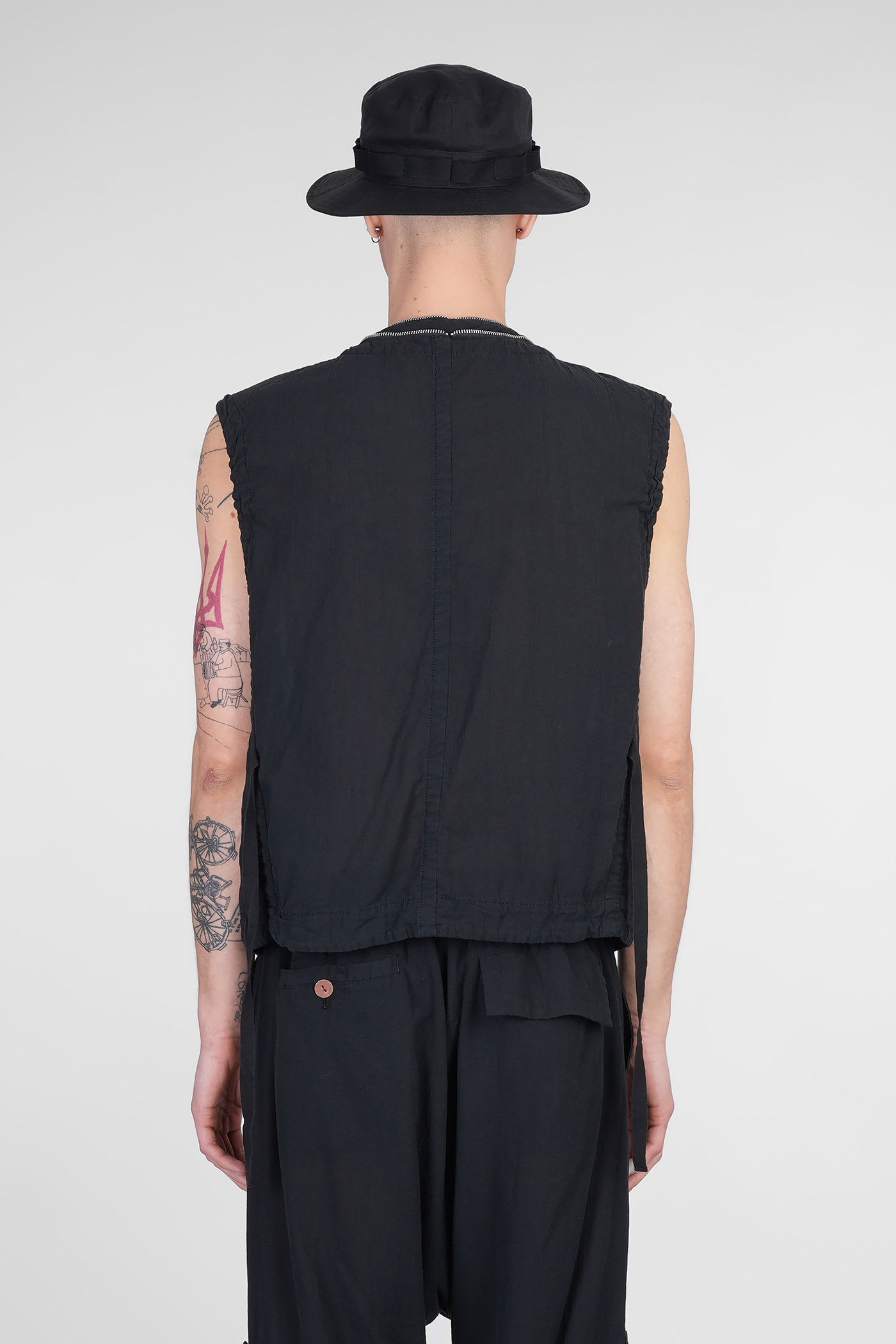 Undercover Vest In Black Rayon In Black