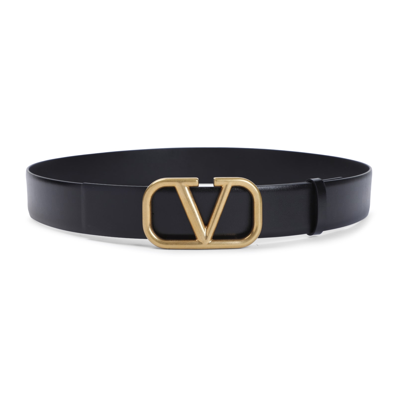 Shop Valentino Vlogo Signature Buckled Belt In No Nero