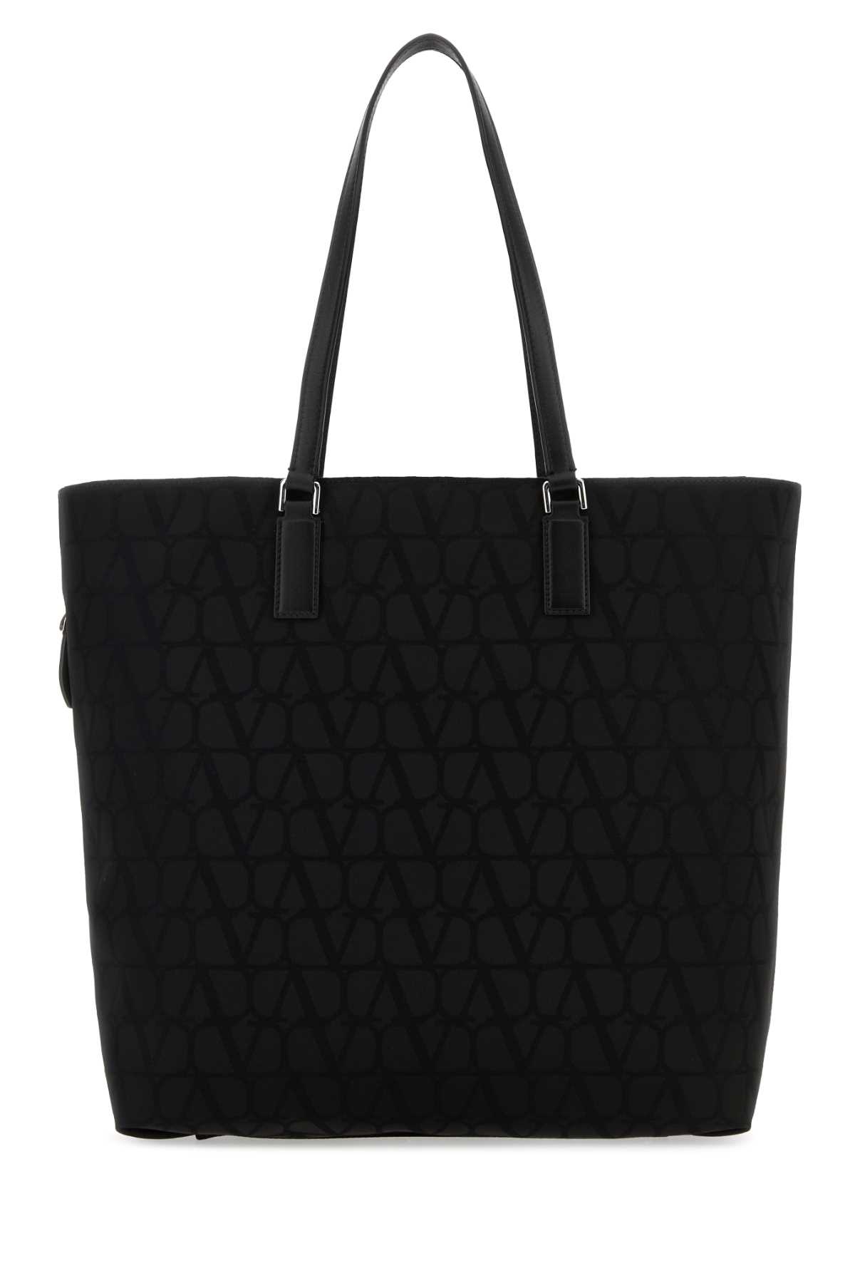 Shop Valentino Tolie Iconographe Shopping Bag In Nero