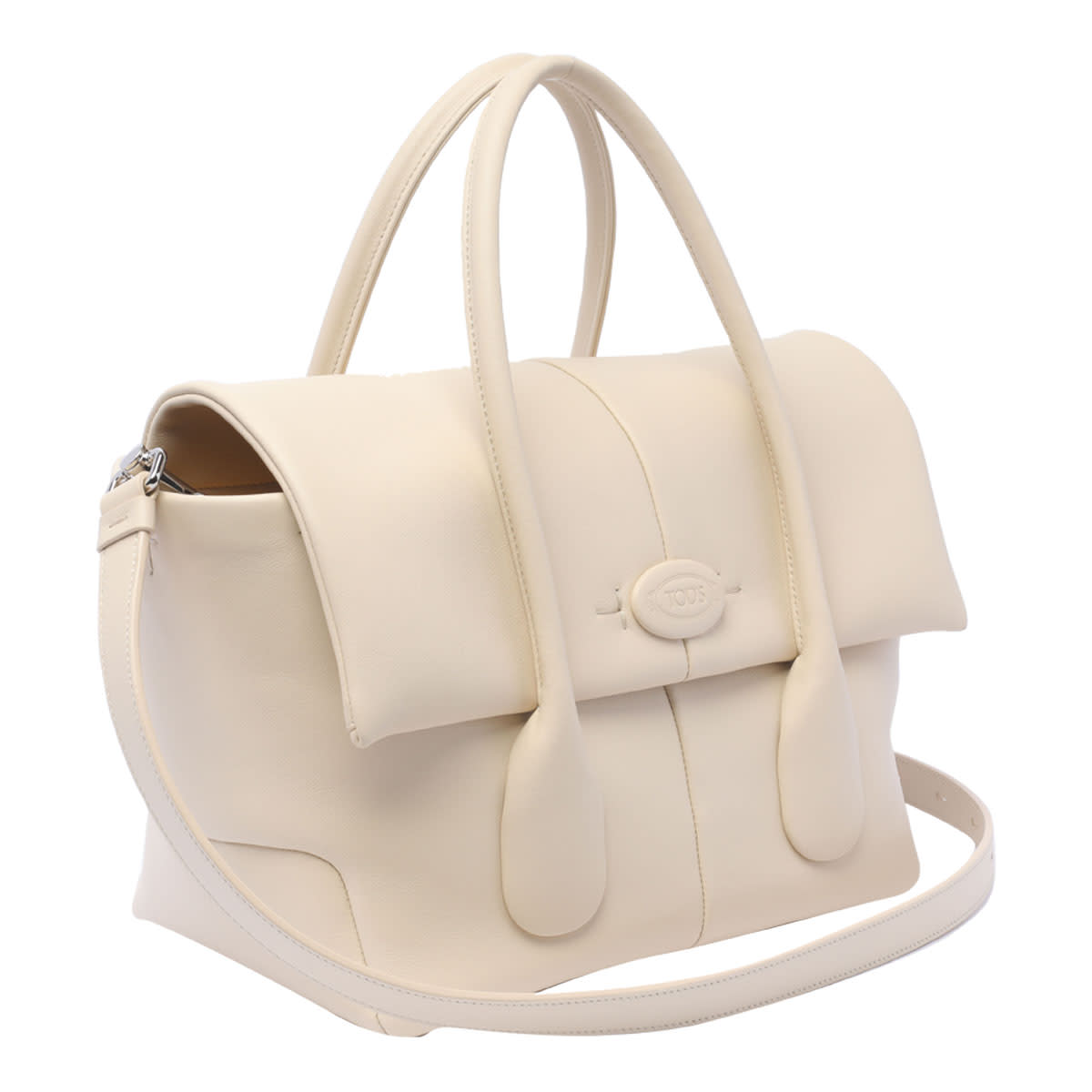 Shop Tod's Di Bag Reverse Handbag In White