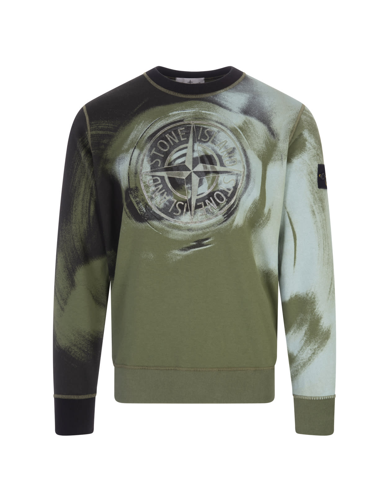 Stone Island Man Military Green Motion Saturation Sweatshirt