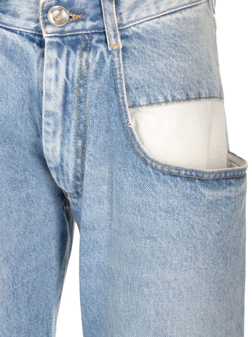 Shop Maison Margiela Straight Leg Jeans In Blue