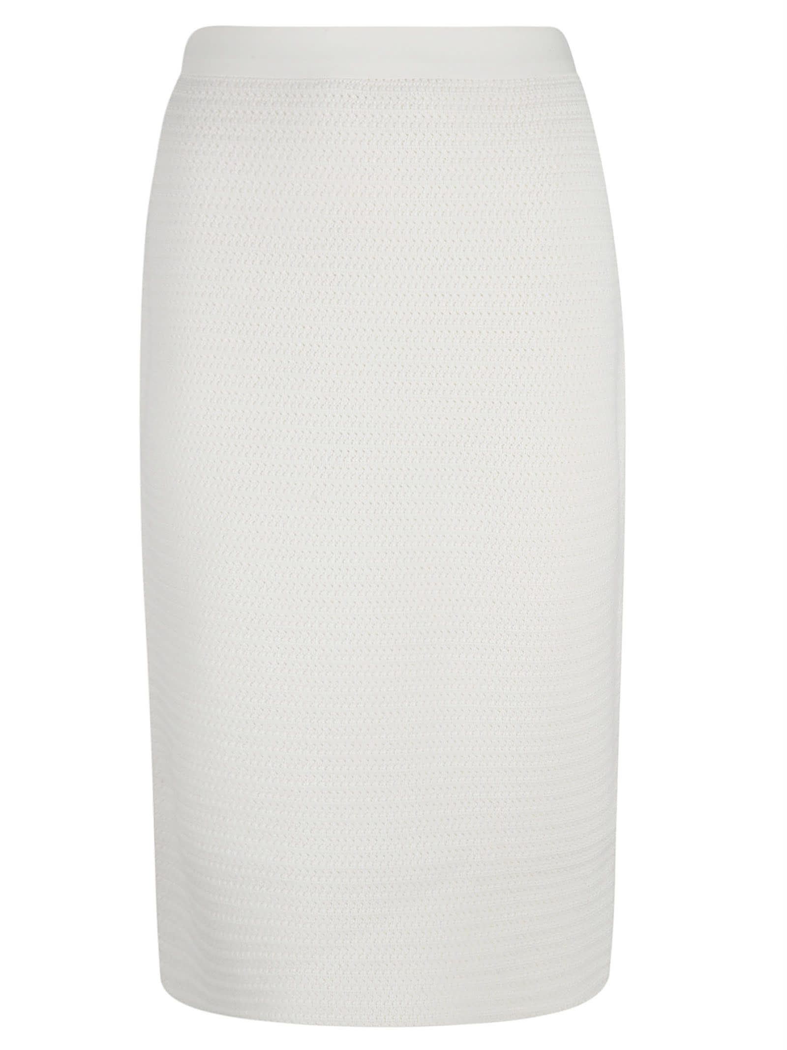 Shop Fabiana Filippi Knitted Skirt In White