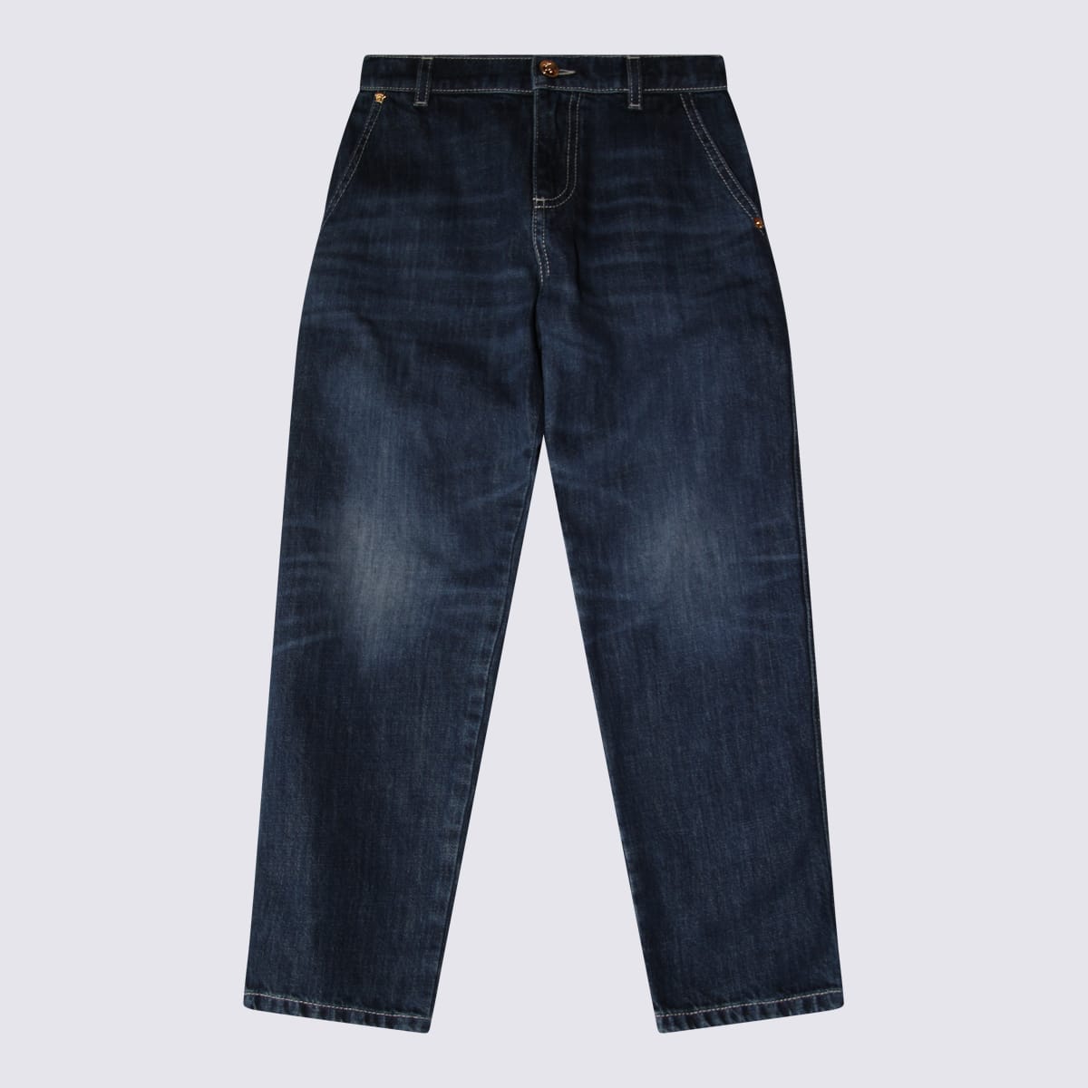 Shop Versace Blue Denim Jeans