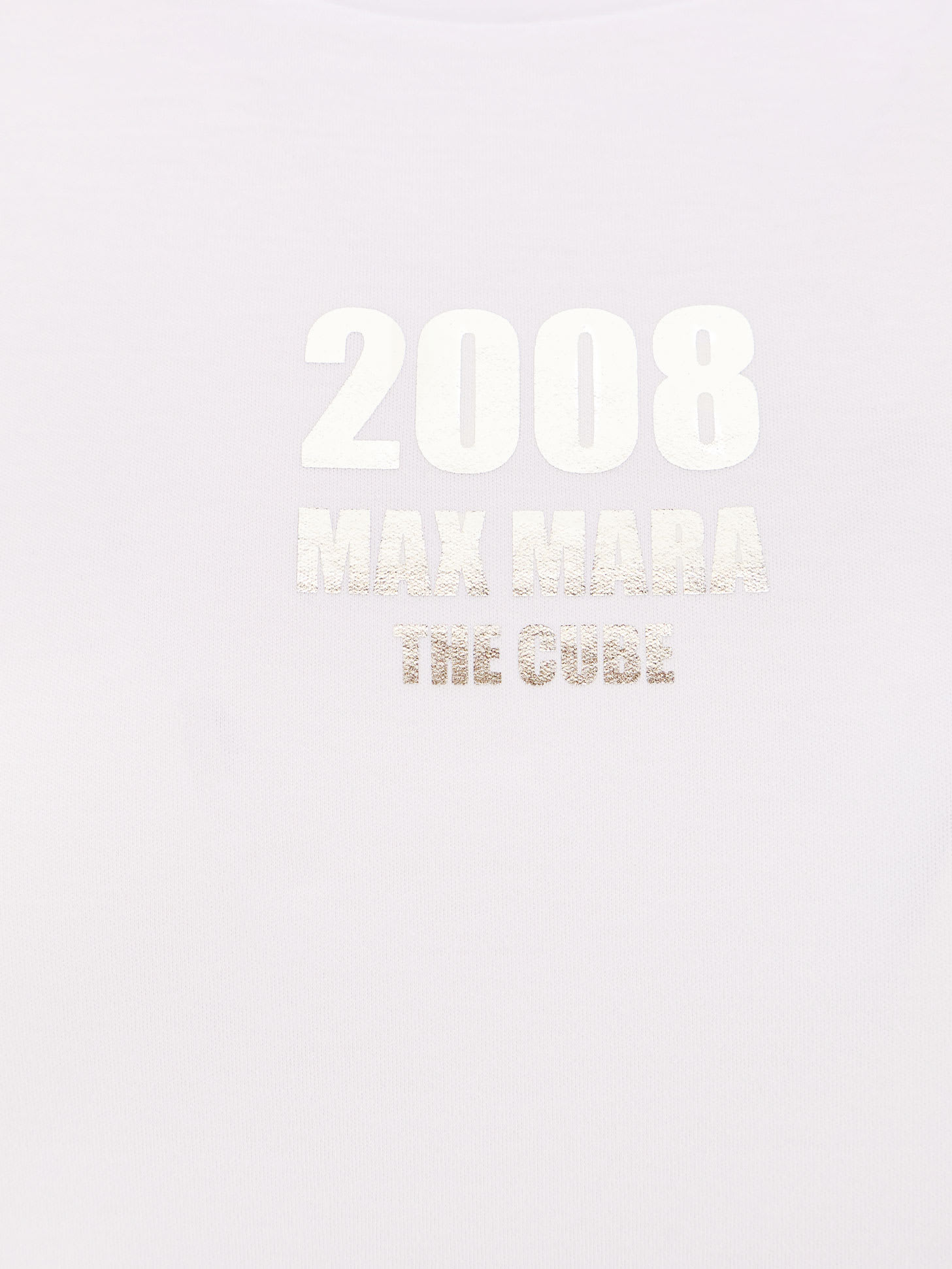 S Max Mara Quieto Cotton T-shirt With Print On The Front In White