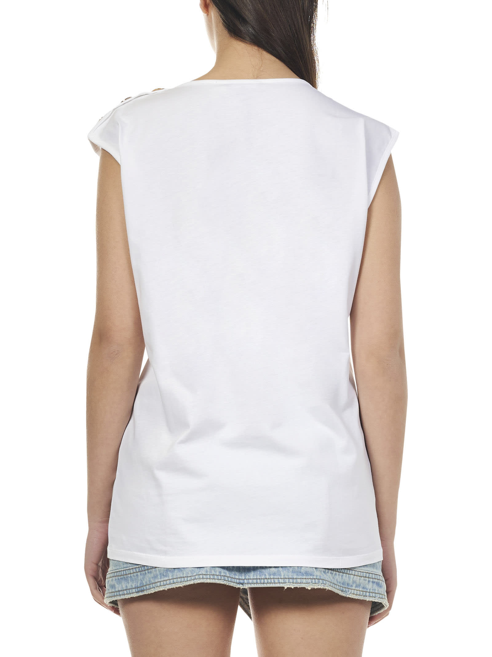 Shop Balmain T-shirt In Bianco/nero