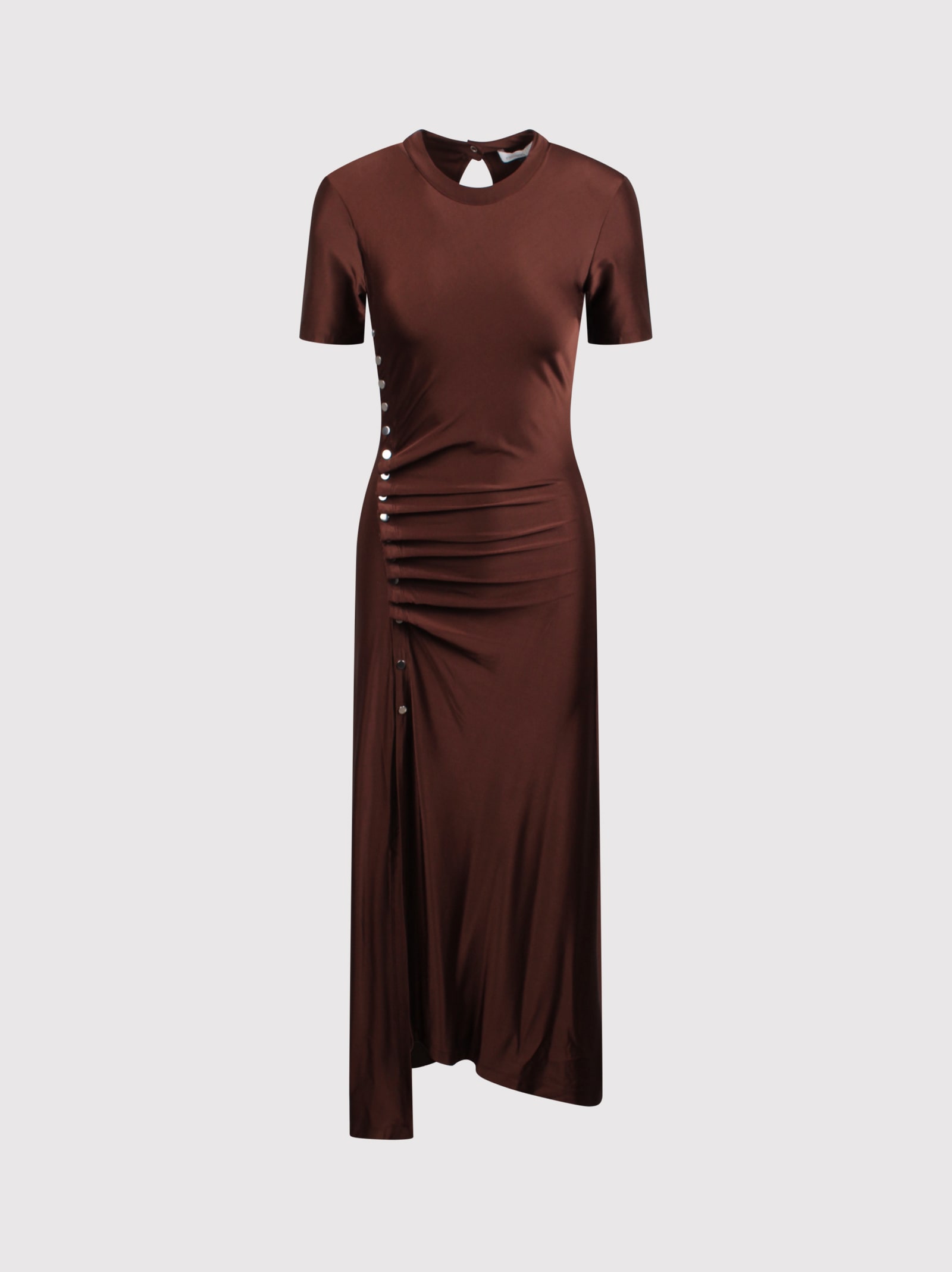 Shop Rabanne Draped-design Dress