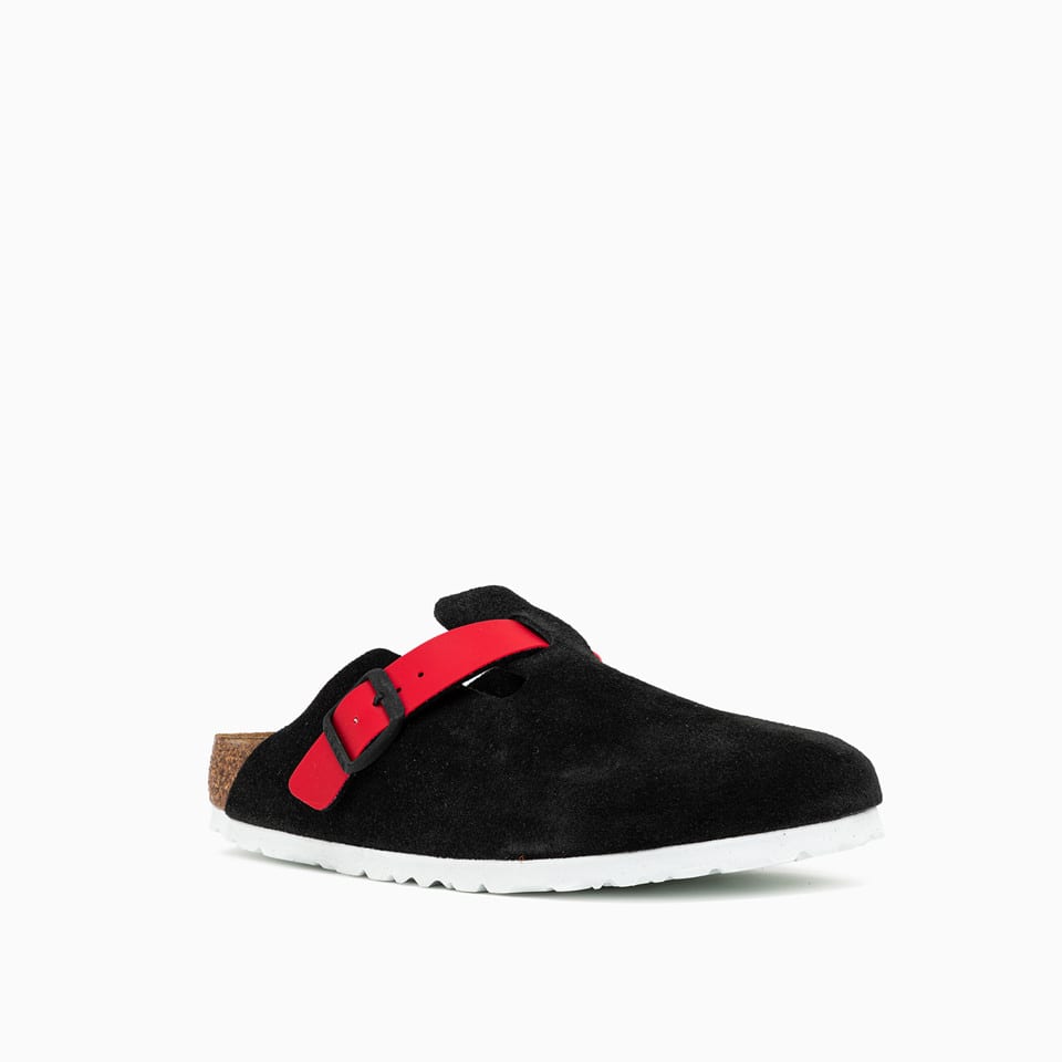 Birkenstock 1774 Boston Suede Sandals In Black