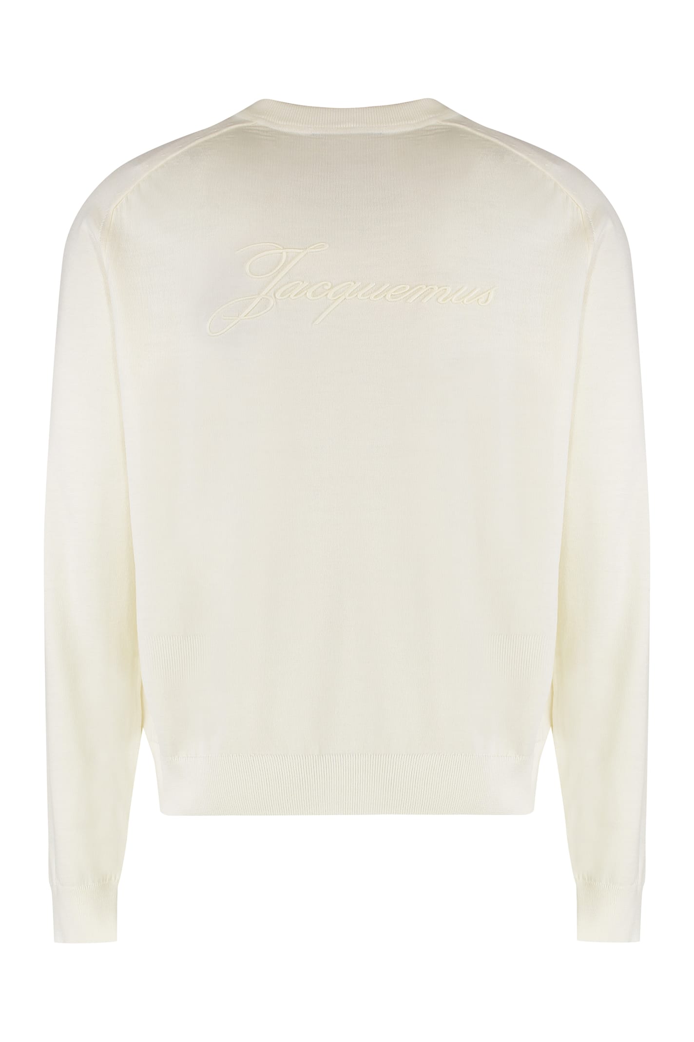 Jacquemus Sweater With Round Neck Made Of Merino Wool In Neutral