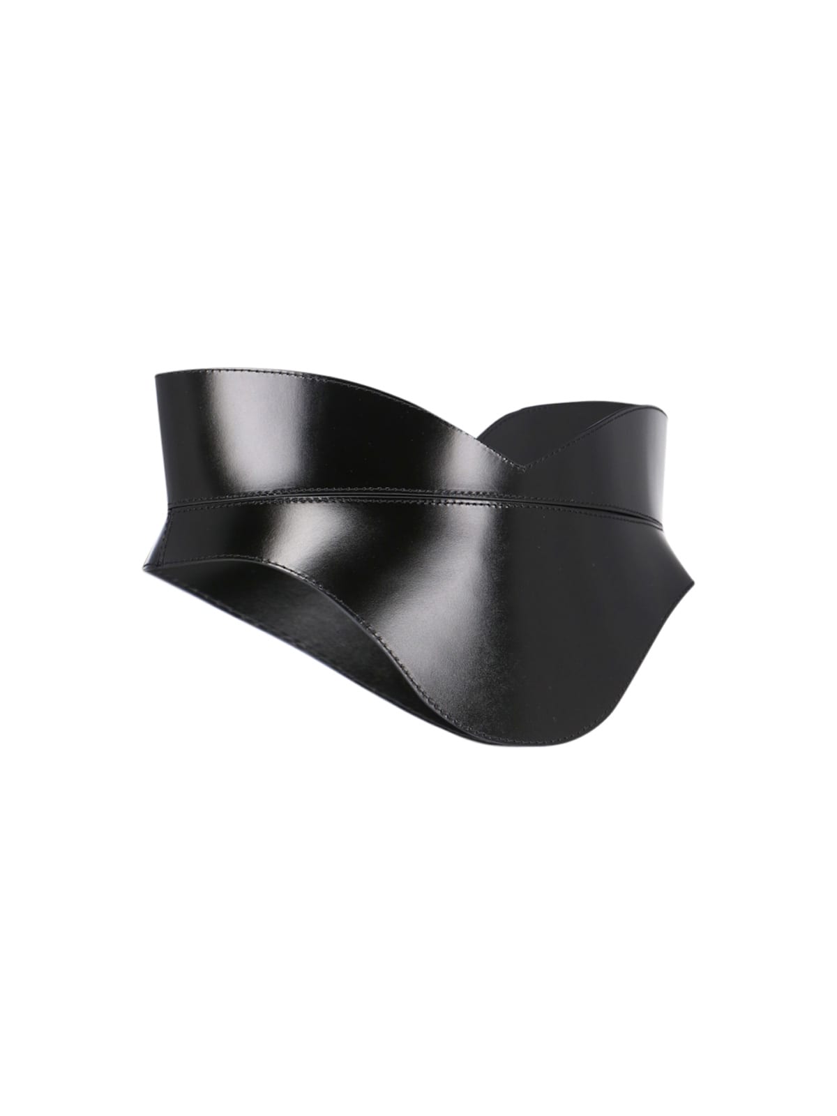 Alexander Mcqueen Black Leather Corset Belt In Black