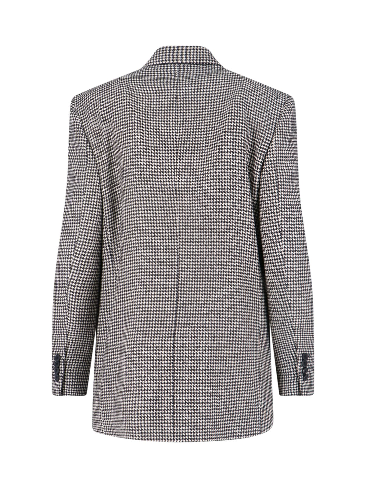 Lardini Double-breasted Houndstooth Blazer With Metal Logo Detail In Gray