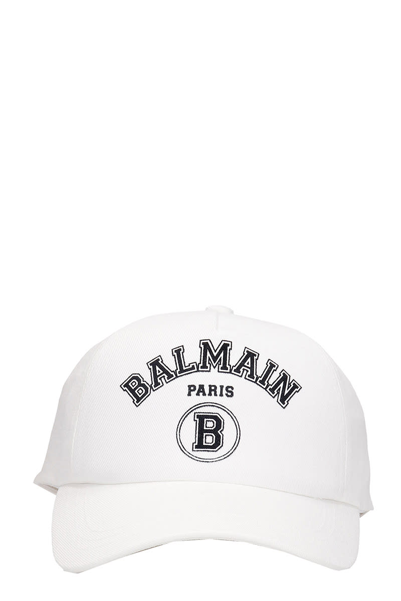 Balmain Hats In White Cotton