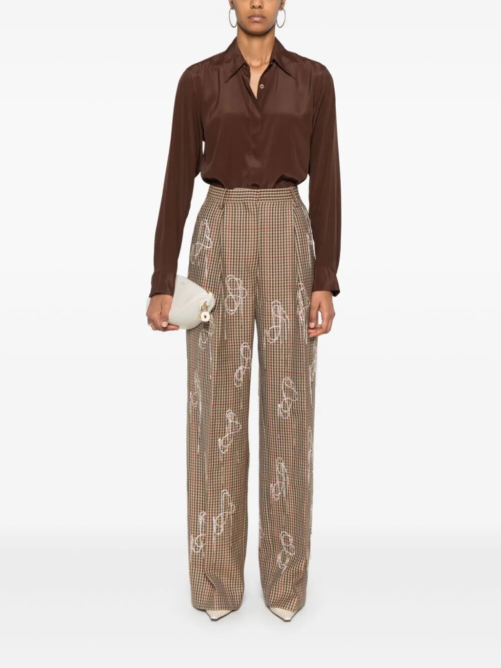 Shop Dries Van Noten Camicia In Crepe In Brown