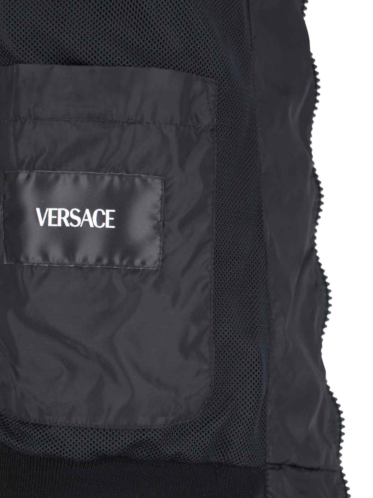 Shop Versace Technical Turtleneck Jacket In Black