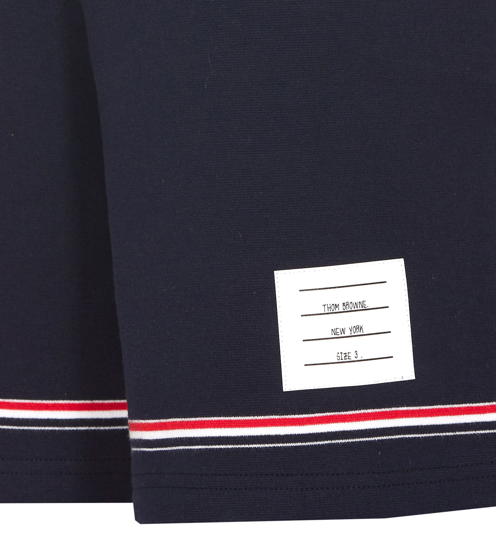Thom Browne Blue Shorts With Elastic Waist With Drawstring And Rwb Striped Detail In Cotton Man In Blue