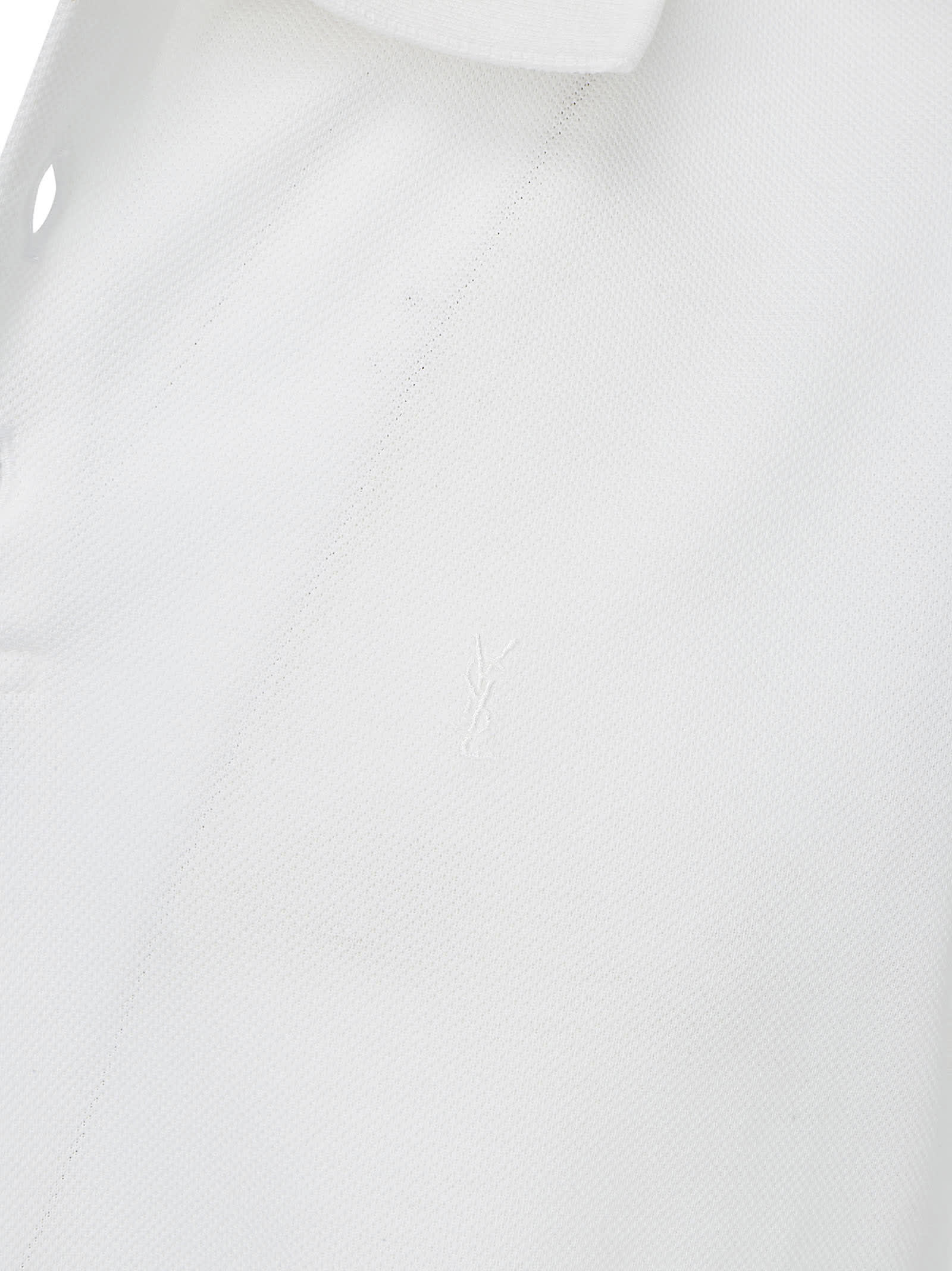 Shop Saint Laurent Polo Shirt In Bianco