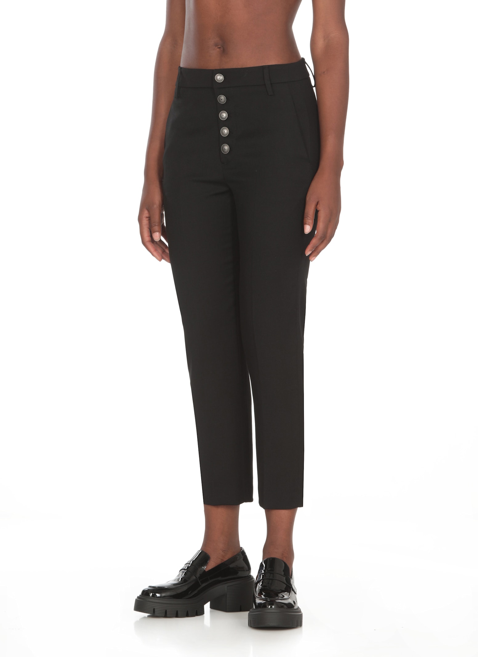 Shop Dondup Nima Trousers In Black