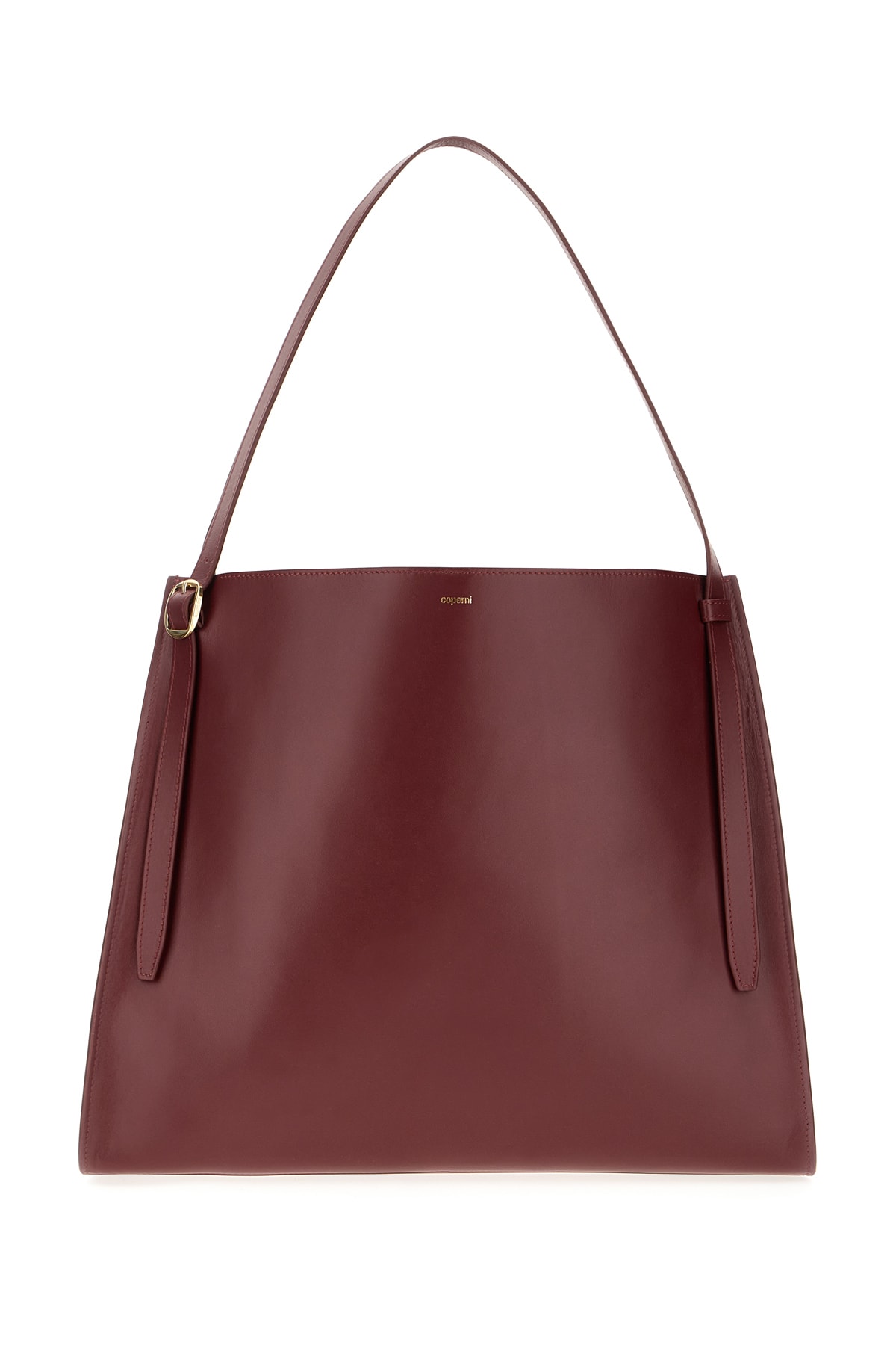 Shop Coperni Burgundy Leather Belt Shopping Bag In Red